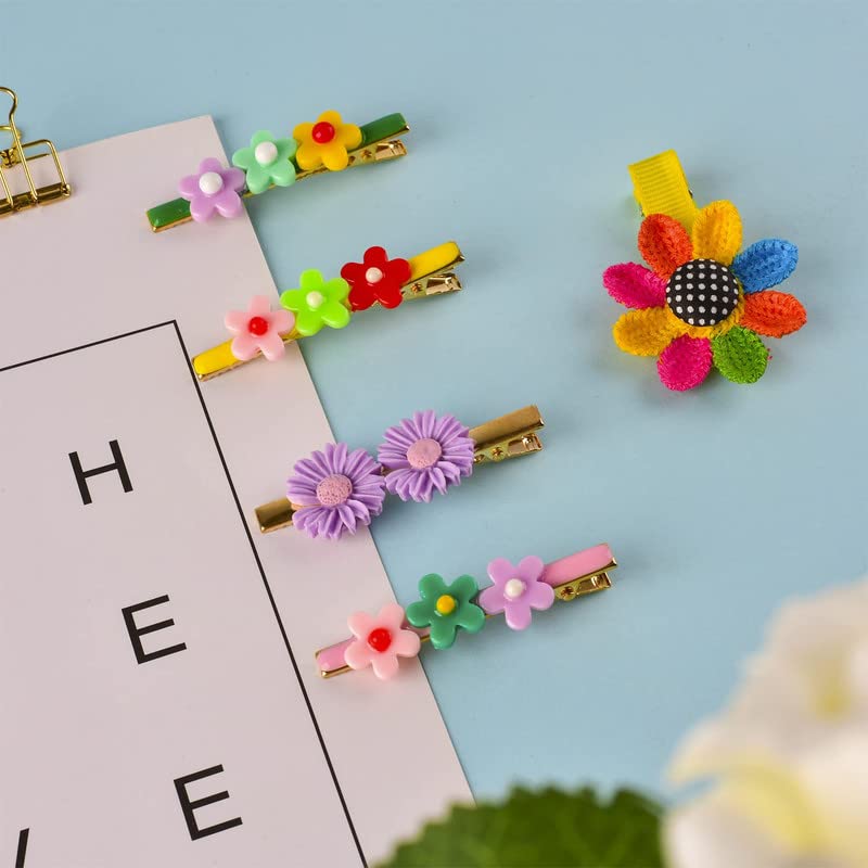 BELICIA Baby Hair Clips for Girls - 14PCS Cute Rainbow Cartoon Hairpins & Barrettes for Toddlers - Non-Slip Hair Accessories for Kids, School, Parties & Daily Styling