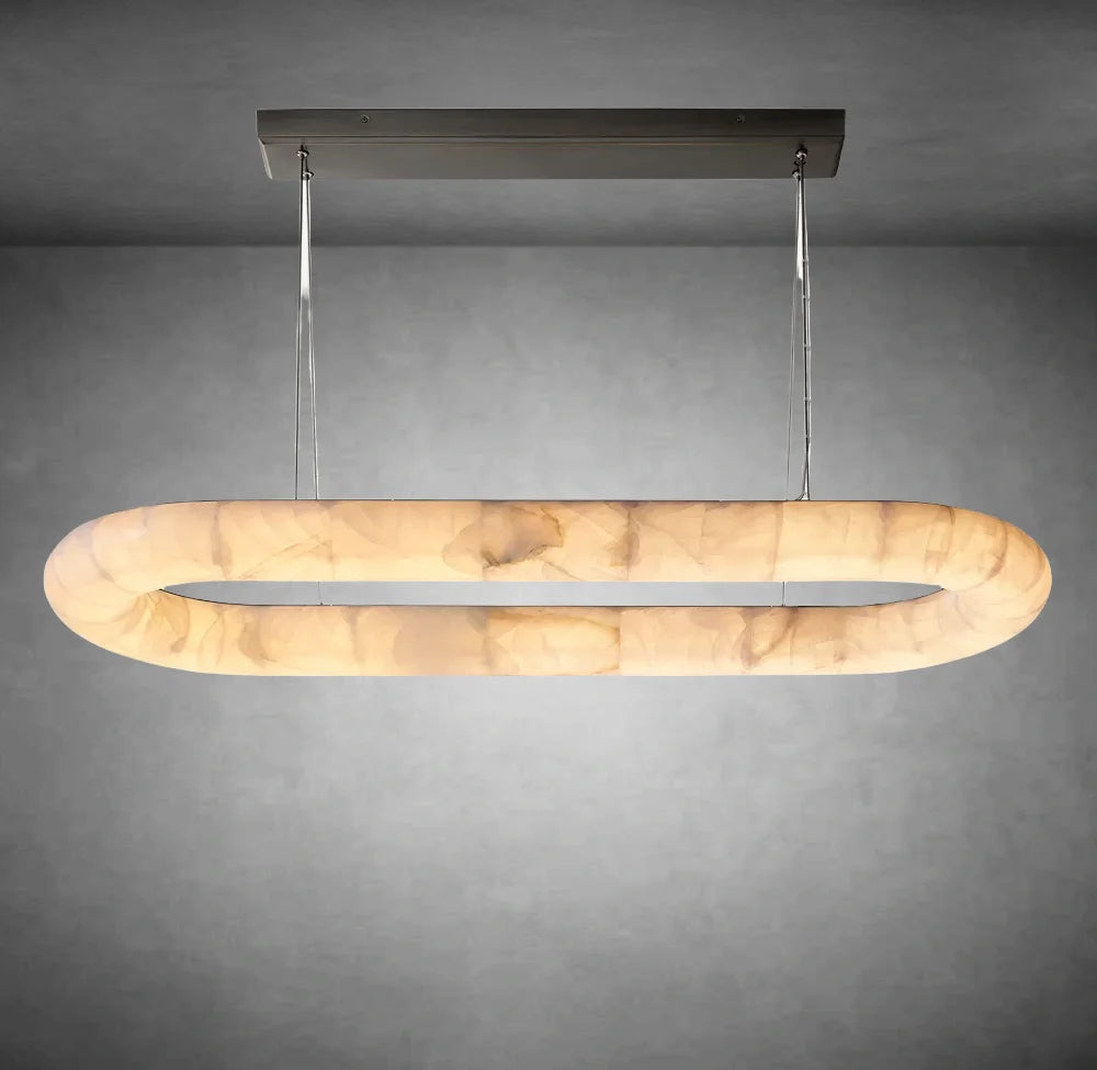Elegant Maurice Lisse Oval Chandelier - Modern Crystal Ceiling Light Fixture for Dining Room, Bedroom & Living Room Decor