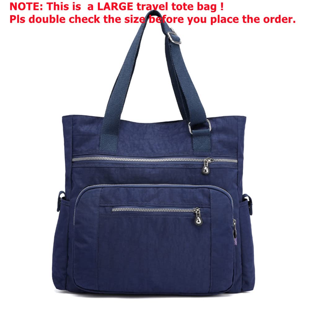 Stylish Multi-Pocket Nylon Tote Bag for Women - Large Capacity Shoulder Purse with Multiple Compartments | Perfect for Travel, Work, Gym & Daily Use