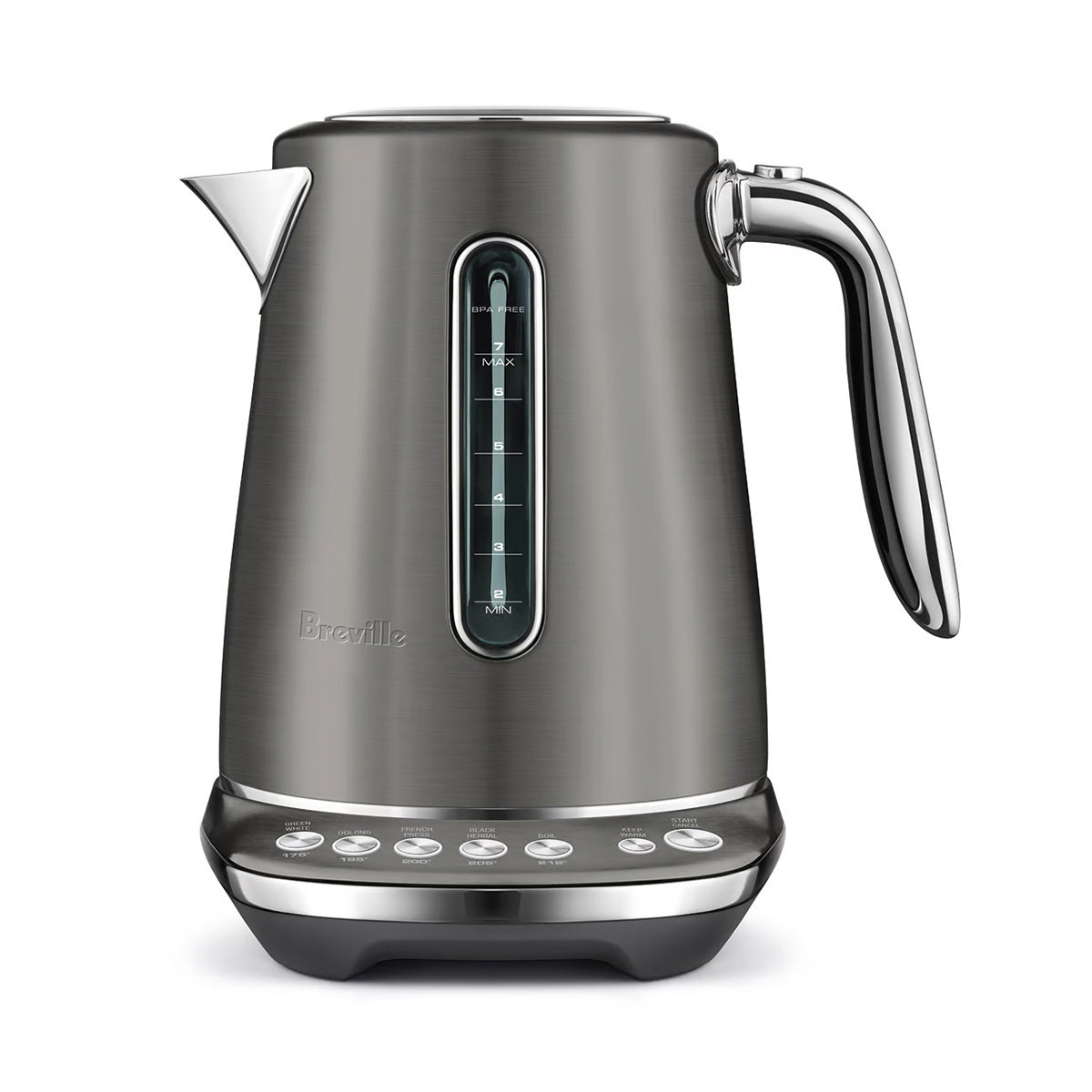 Breville BKE845BST Smart Kettle Luxe - 1.8L Black Stainless Steel Electric Kettle with Precise Temperature Control - Perfect for Tea, Coffee & Pour Over Brewing at Home or Office