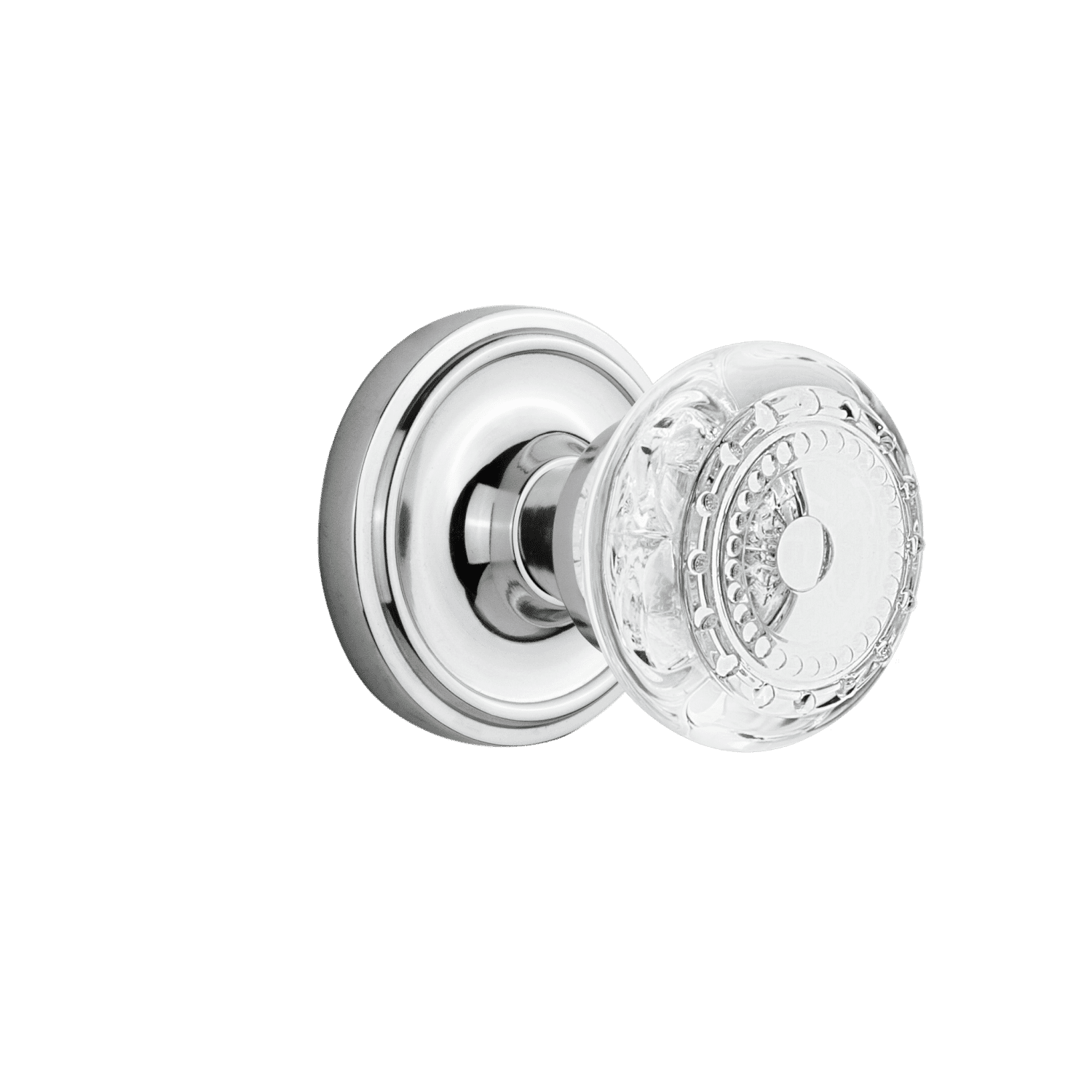 Classic Rosette with Crystal Meadows Knob in Bright Chrome - Elegant Cabinet & Drawer Hardware for Home Decor & Furniture Upgrade