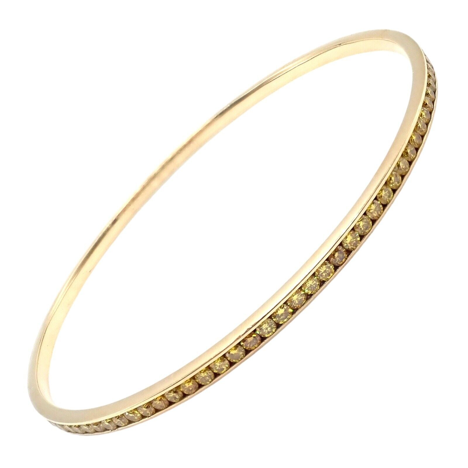 Authentic Jacob & Co 18k Yellow Gold Diamond Bangle Bracelet - 3.5ctw Luxury Jewelry for Women, Perfect for Gifts, Parties & Special Occasions