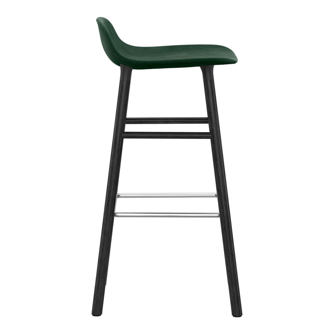 Modern Form Bar Stool with Wooden Legs & Upholstered Seat - Perfect for Kitchen Islands, Home Bars & Dining Counter Height Tables