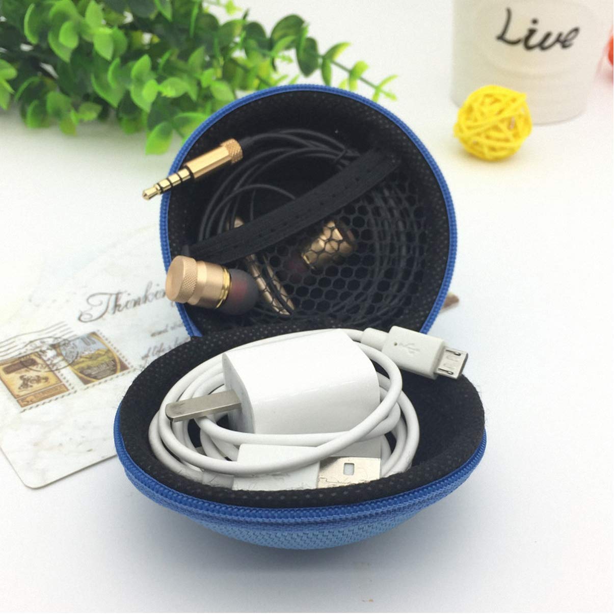 5-Piece Portable Electronic Organizer Pouch - Cable Storage Box for Chargers, Earphones & Data Cables | Compact Travel Accessory for Office, Home & On-the-Go Use