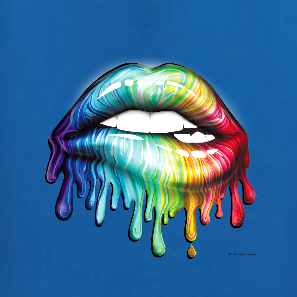 Wild Bobby Colorful Neon Rainbow Biting Lips Graphic Tank Top for Men | Trendy Pop Culture Tee | Perfect for Music Festivals, Parties & Summer Outfits