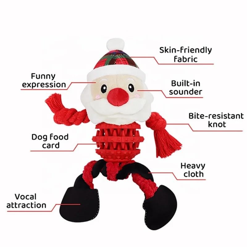 Premium Durable Snowman Dog Chew Toy for Medium & Large Breeds - Christmas Rope Toy with Plush & Rubber for Teeth Cleaning, Interactive Play - Perfect for Holiday Gifting & Indoor/Outdoor Playtime