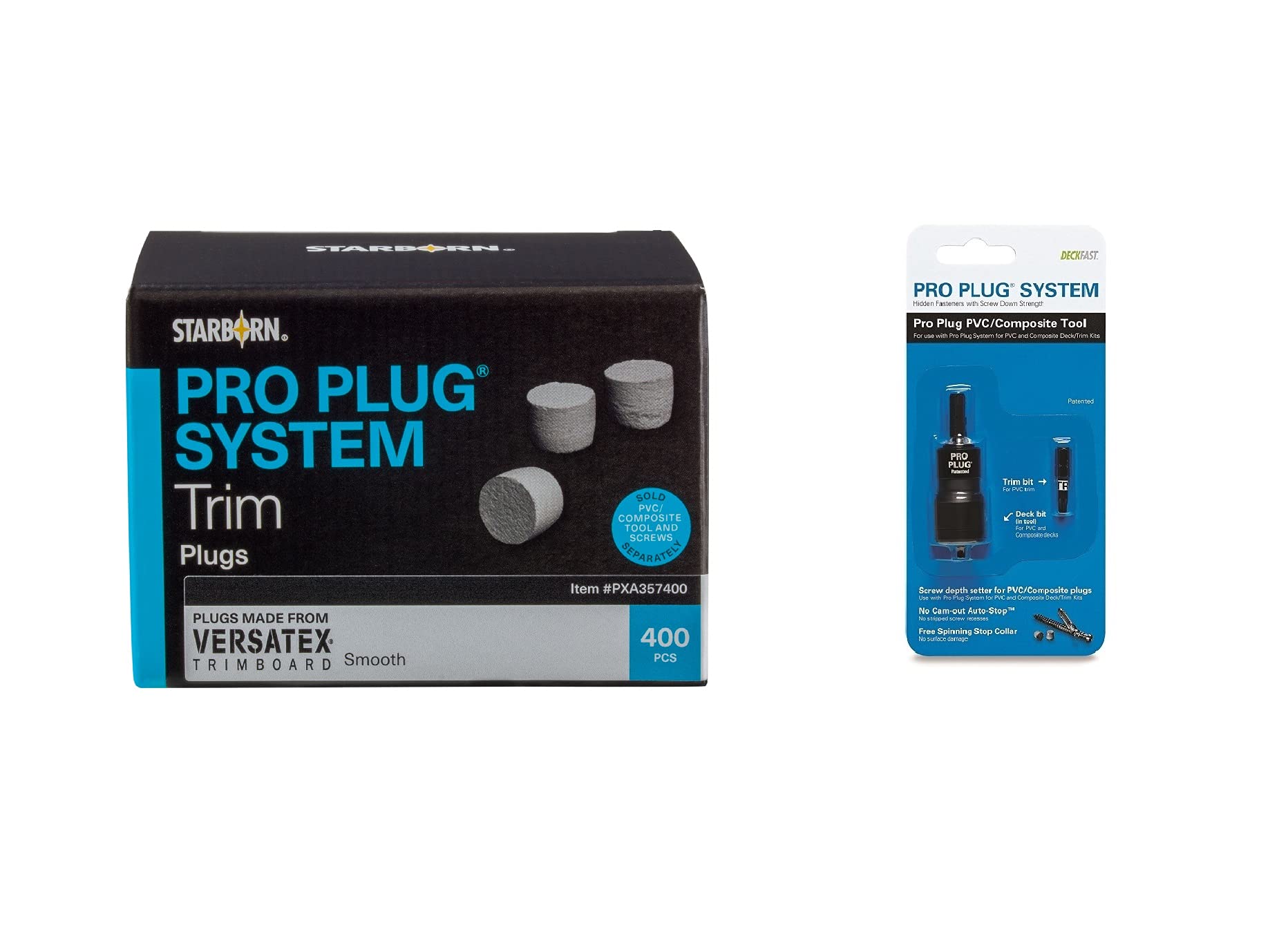 Pro Plug Trim Plugging System for Versatex Smooth Trim - 400 Plugs & Tool Kit for 250 Linear Feet PVC Trim | Perfect for Exterior Trim Installation & Home Improvement Projects