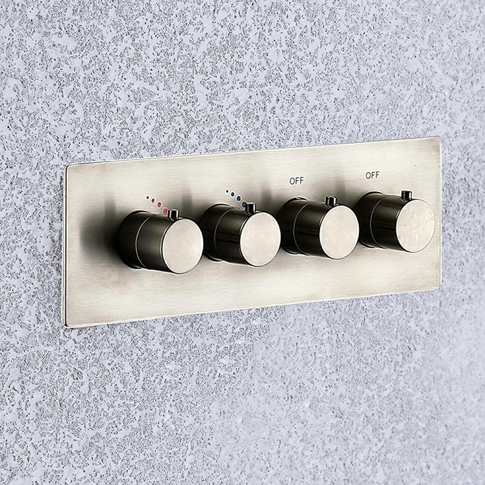 Premium Brushed Square Concealed Shower Tap System Set - 2 Function Bathroom Shower with 8 Inch Rain Shower Head - Ideal for Modern Bathroom Renovation and Luxury Spa Experience