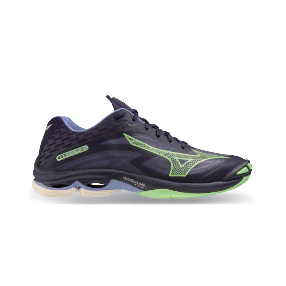 Mizuno Lightning Z7 Men's Volleyball Shoes - Lightweight & Breathable for Indoor Court Play - Blue/Blue Colorway - Perfect for Competitive Matches & Training