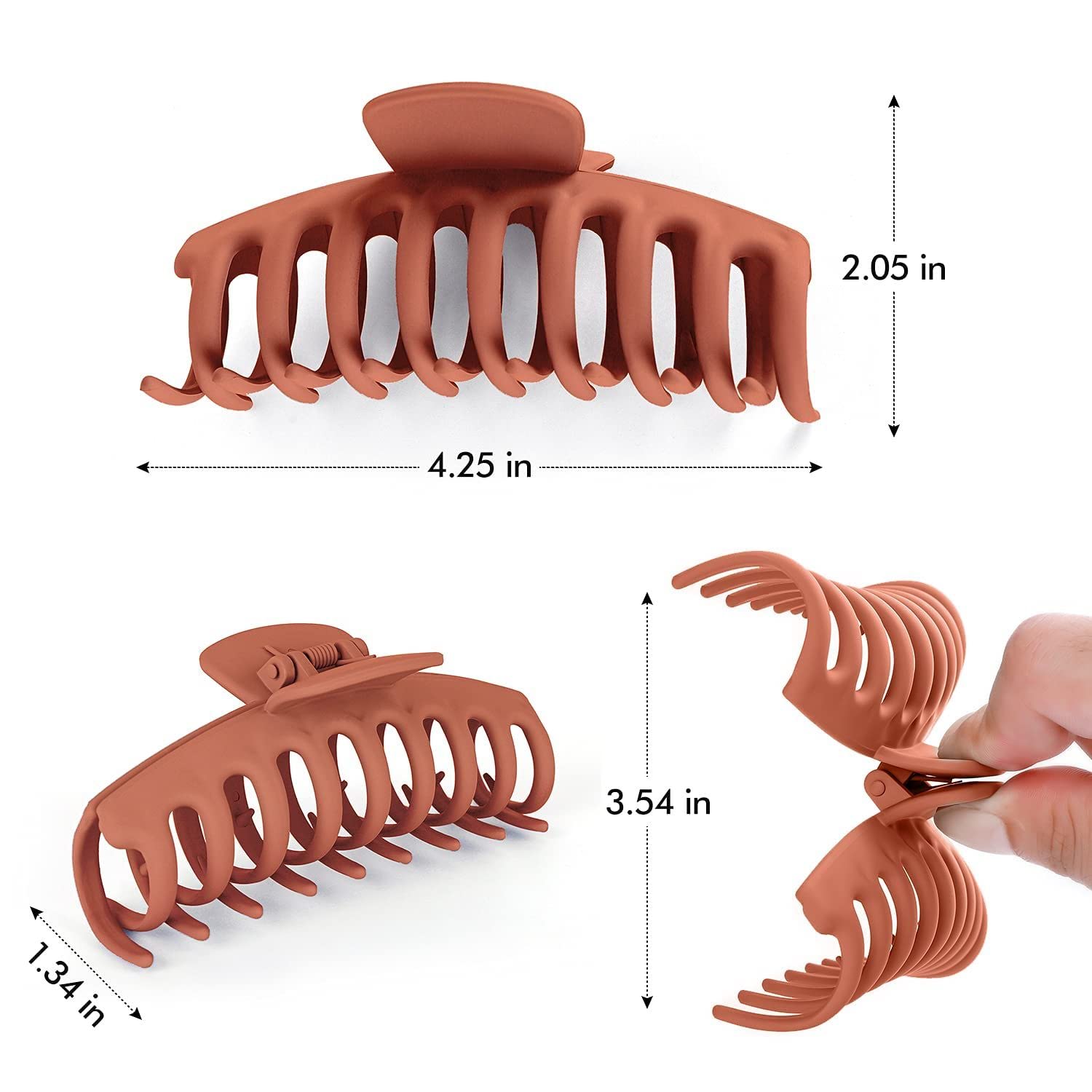 4 Pack Large Hair Claw Clips for Women - Non-Slip Strong Hold French Style Hair Clips for Thick Hair | Perfect for Updos, Ponytails & Everyday Hairstyles