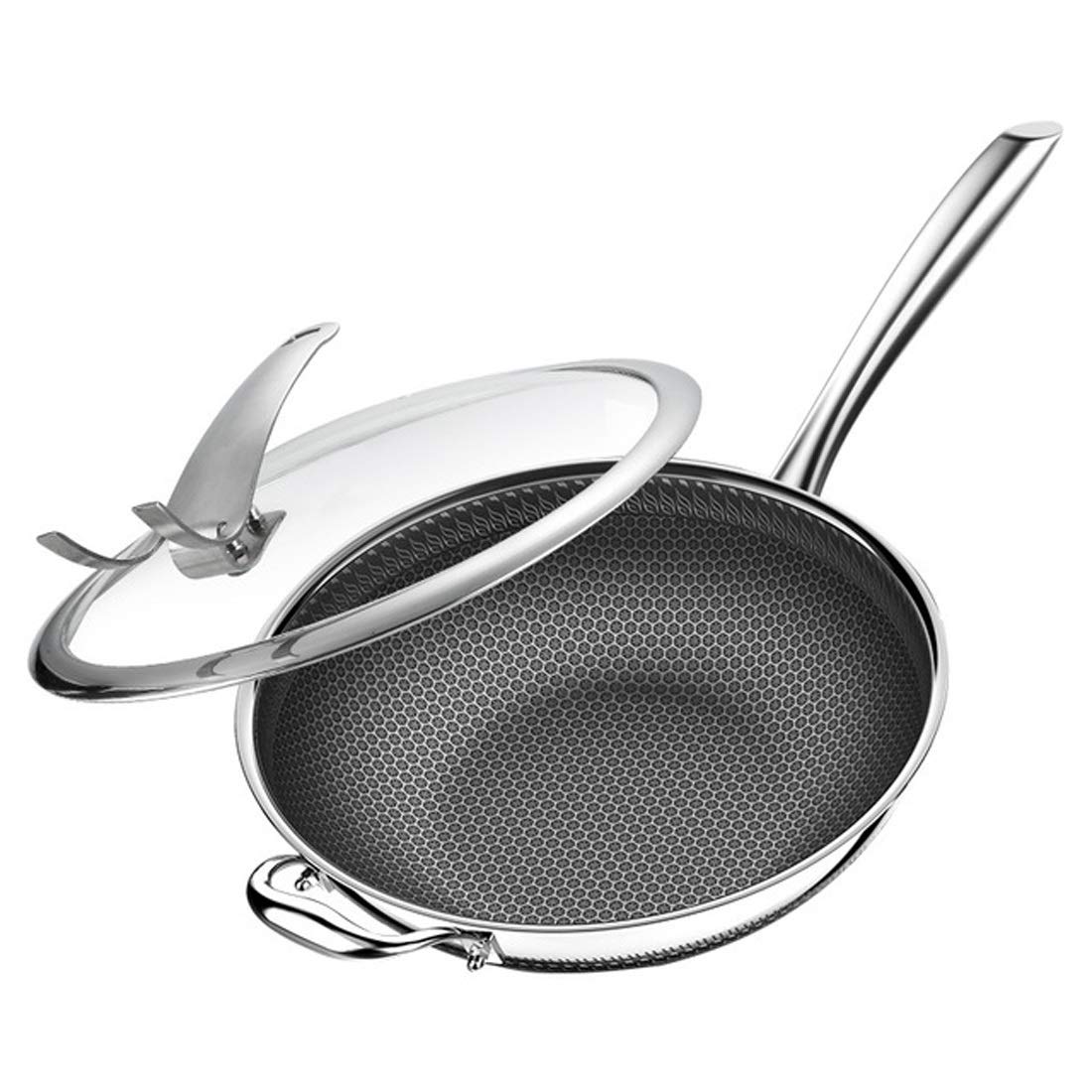 Premium Stainless Steel Non-Stick Frying Pan & Wok - Induction & Gas Stove Compatible - Perfect for Stir-Fry, Sautéing & Everyday Cooking
