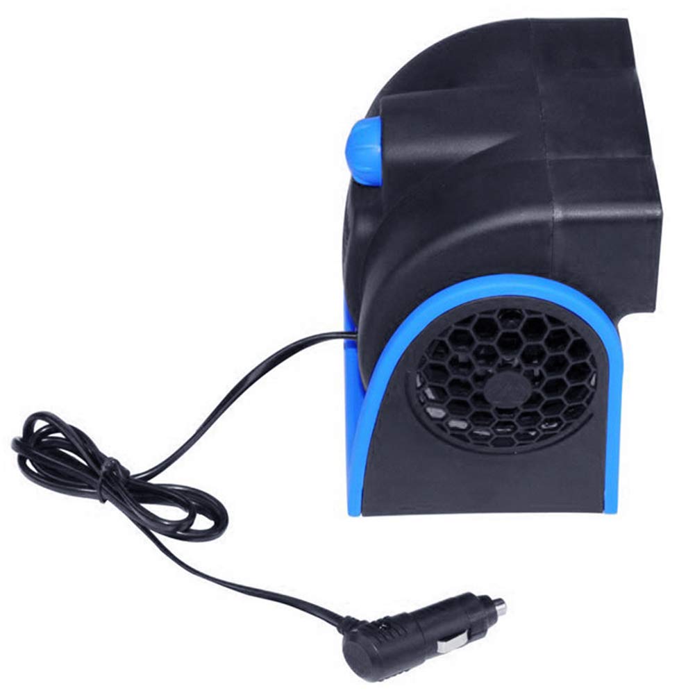 AkoMatial 12V Rechargeable Car Air Conditioner - Mini Bladeless Cooling Fan with Low Noise & USB Charging - Portable AC for Vehicles, Trucks, RVs - Perfect for Summer Travel & Road Trips (Blue)