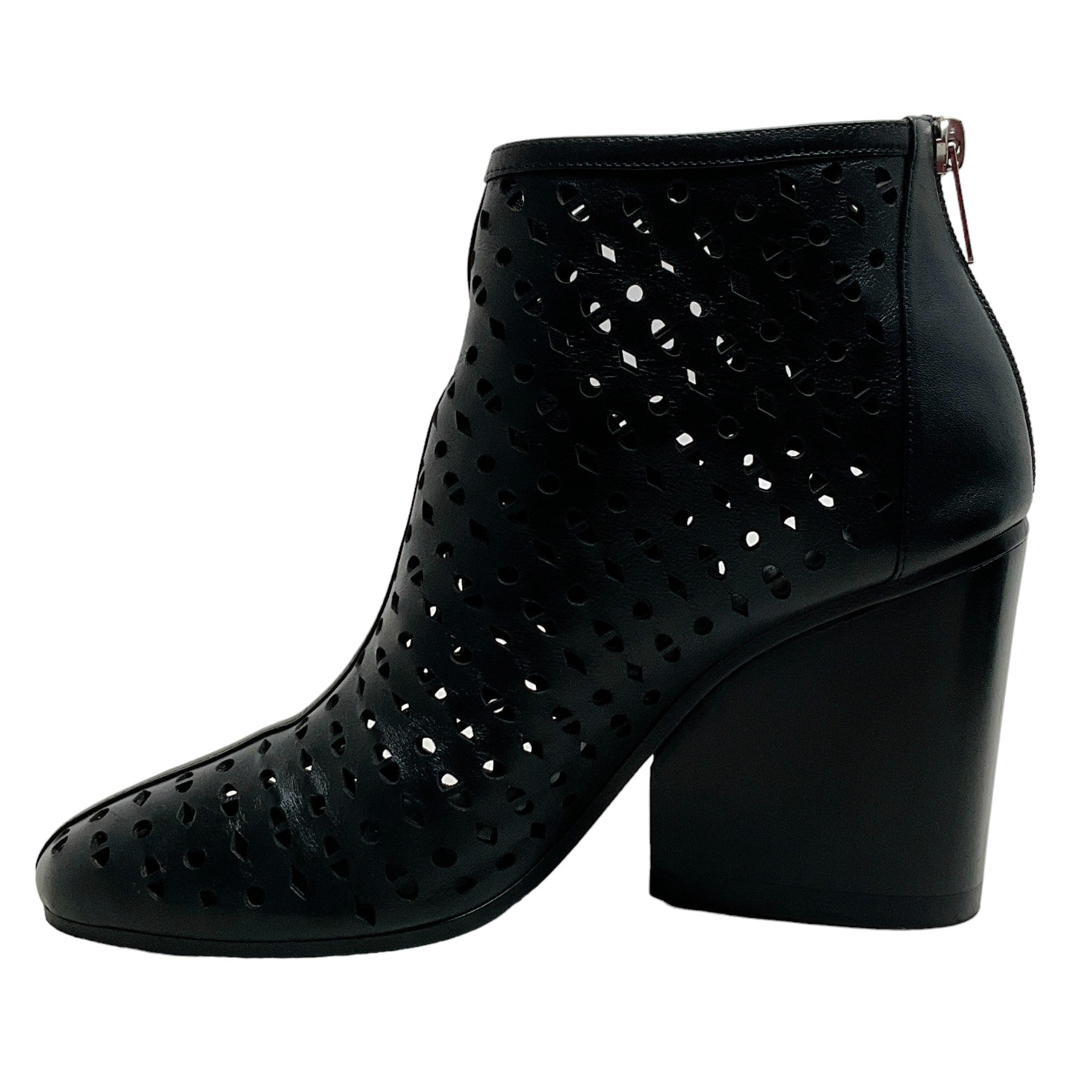 Hermes Black Leather Milady Laser Cut Booties - Women's Luxury Ankle Boots for Fashion & Evening Wear