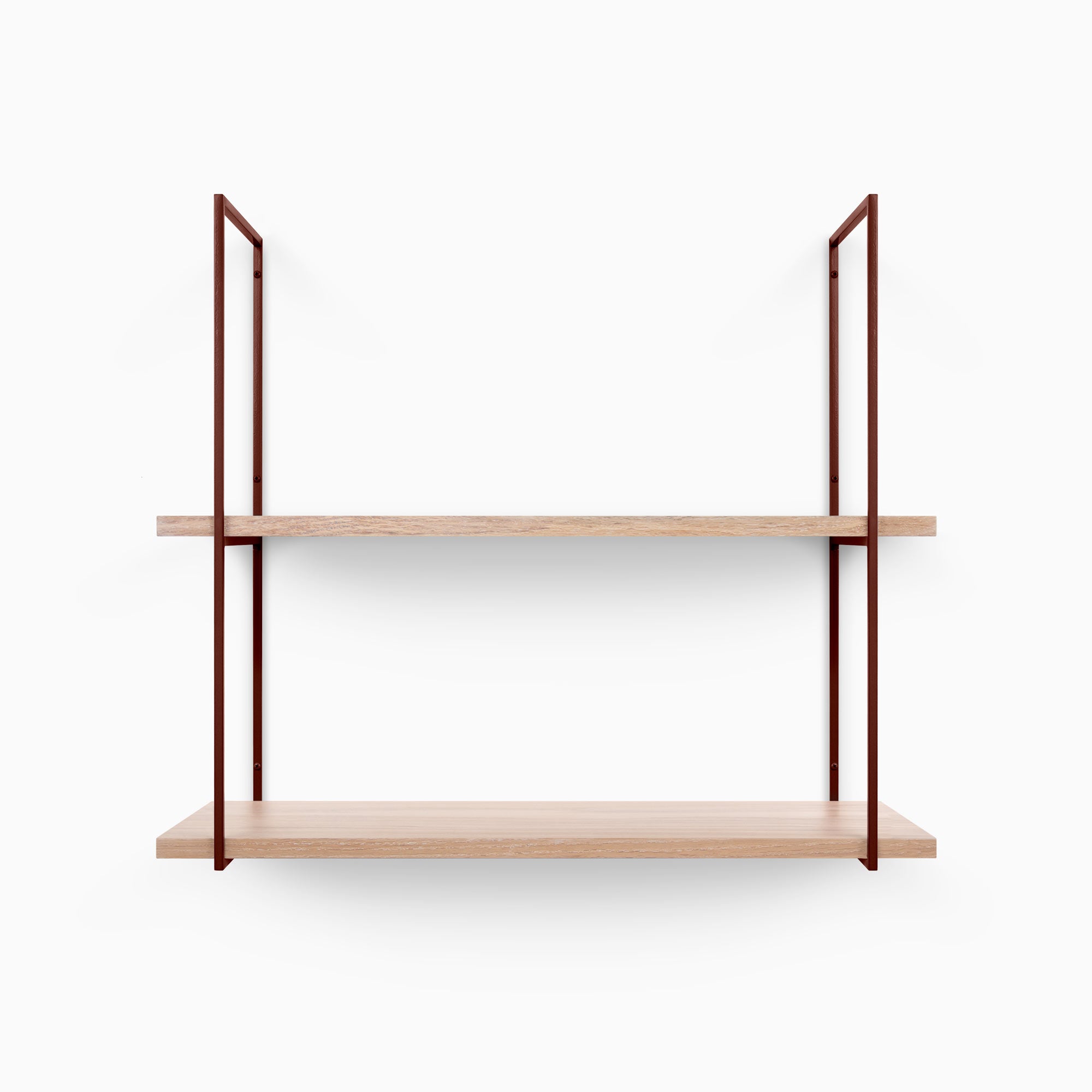 Lloyd Glazed White Oak 2 Tiered Shelf - Rustic Wooden Wall Shelf for Living Room, Kitchen & Bathroom Decor - Perfect for Displaying Plants, Books & Decorative Items