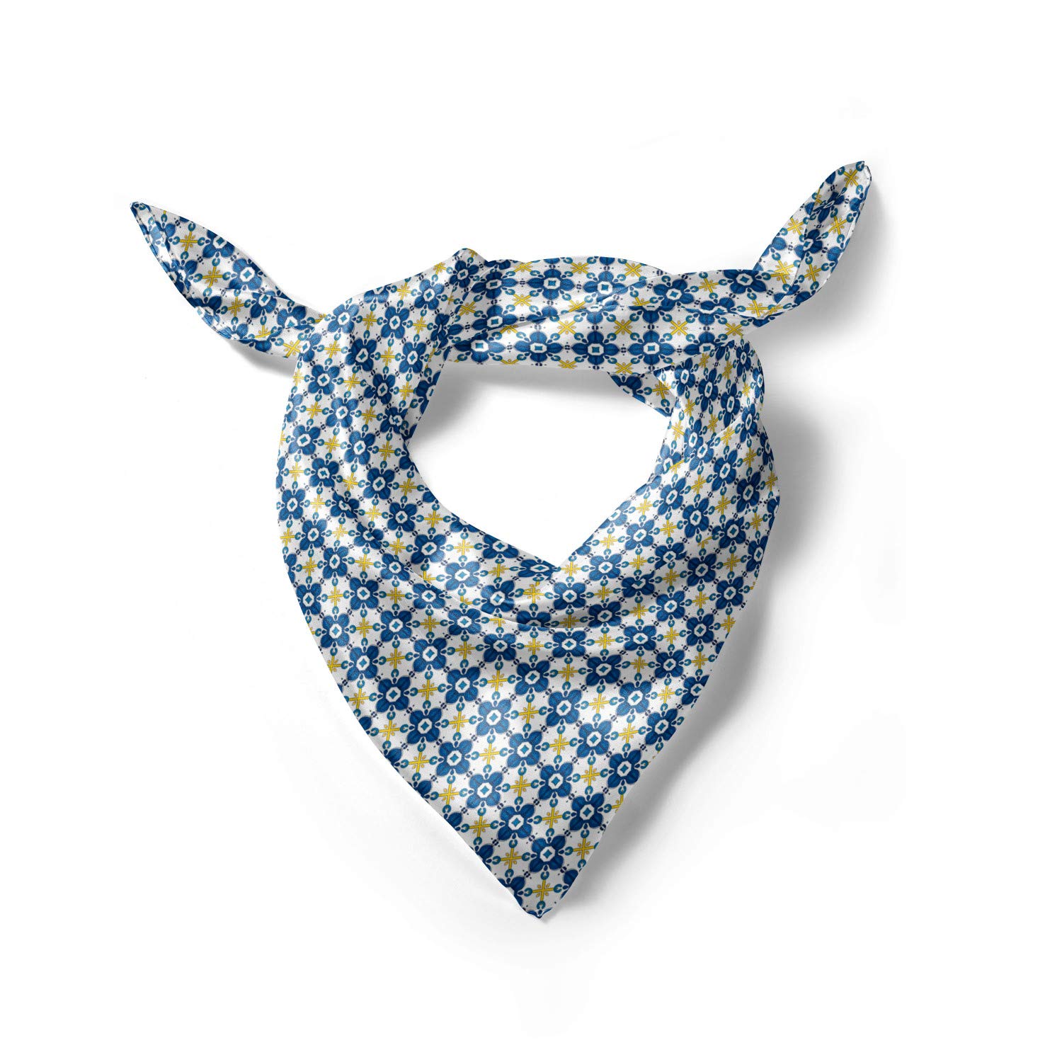 Ambesonne Ethnic Headscarf - Traditional Azulejo Tile Print Hijab Scarf for Women - Perfect for Daily Wear, Special Occasions & Cultural Events