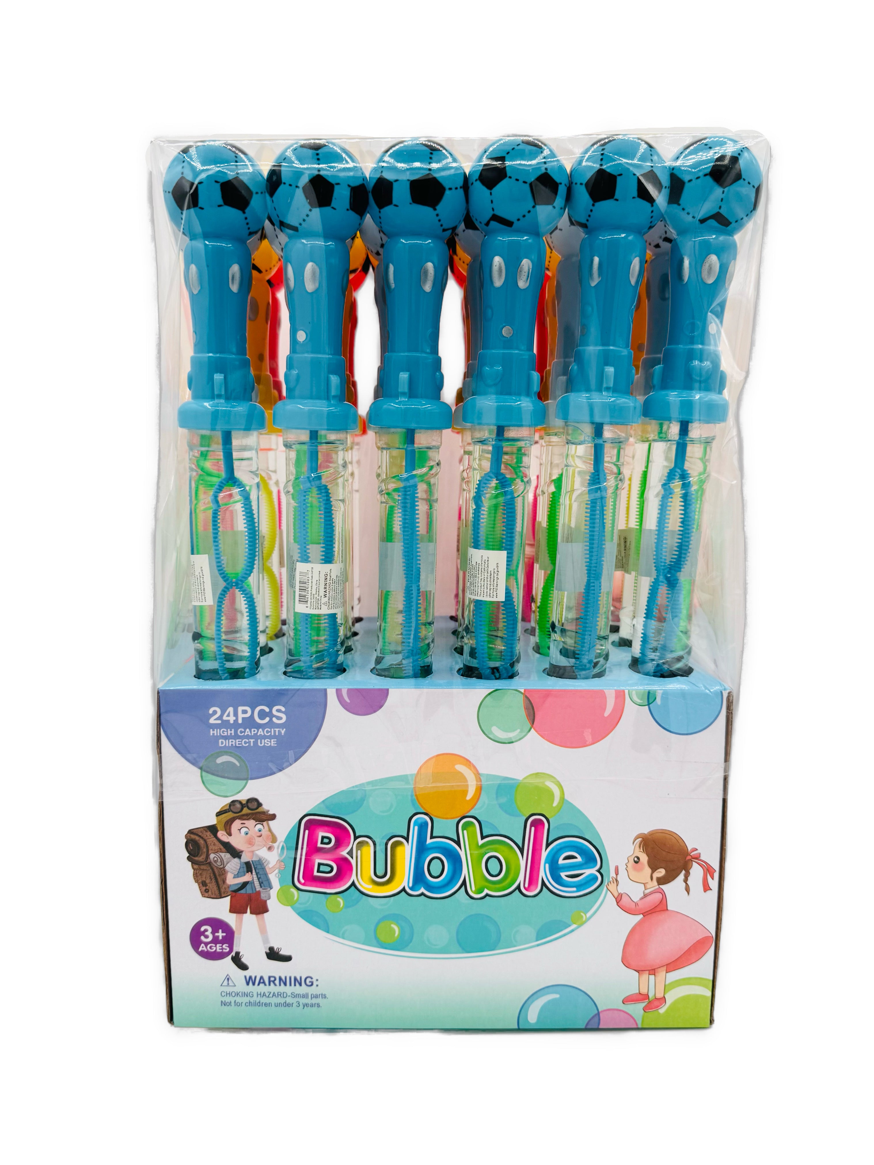 Bubble Stick Soccer Ball - 24 Pack Bulk Set for Kids Outdoor Play, Birthday Party Favors, and Summer Fun Activities