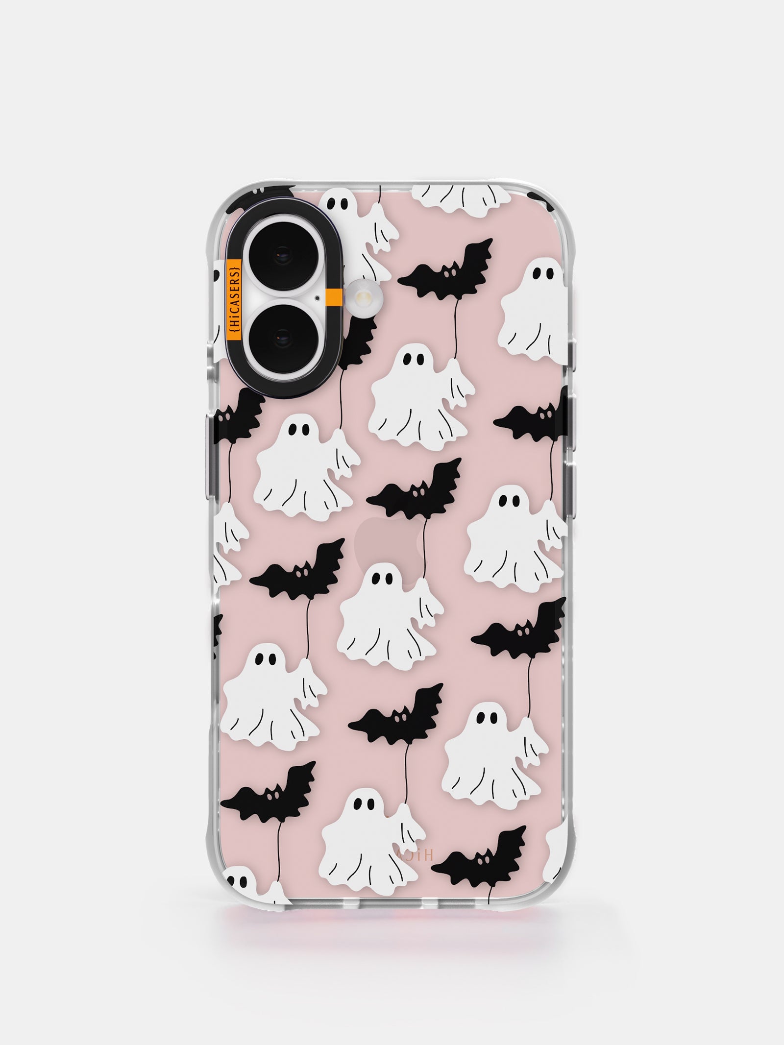 Ghosts and Bats Pattern Iridescent Phone Case - Pink | Halloween Protective Cover for iPhone & Samsung | Cute & Trendy Accessory for Parties & Daily Use