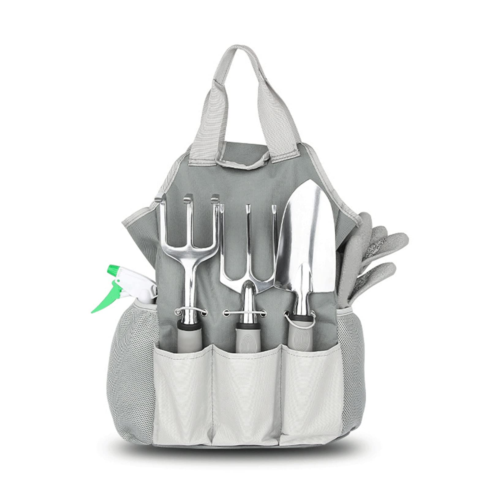 ZBQLKM Heavy Duty Aluminum Alloy Garden Tools Set - 5-Piece Multifunctional Gardening Kit with Storage Organizer for Outdoor Gardens, Flower Beds, Lawn Care & Landscaping | Perfect for Planting, Weeding & Yard Maintenance