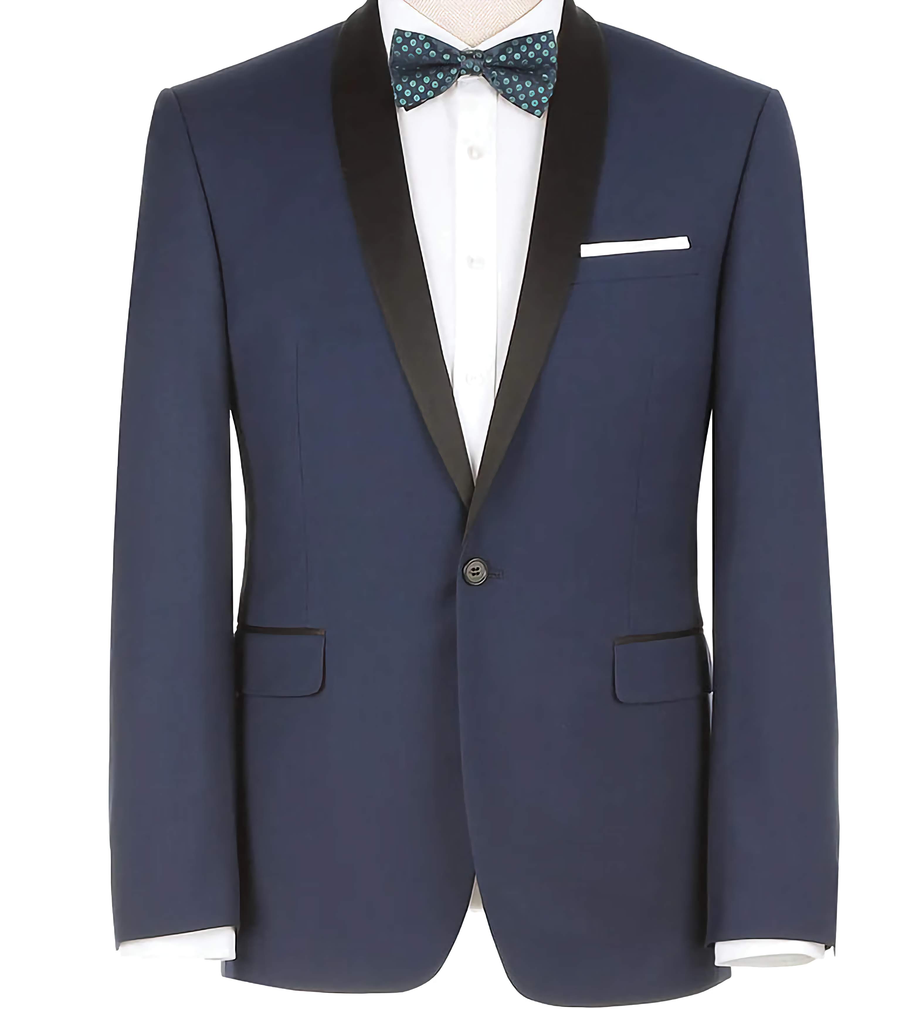 Blue 2-Piece Tuxedo with Shawl Lapel - Slim Fit Men's Suit for Weddings, Prom & Formal Events
