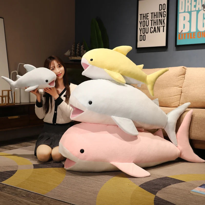 55/70/120cm Giant Whale Plush Toy - Soft Stuffed Animal Shark Pillow for Kids & Children | Cute Sleeping Cushion, Nursery Decor, Birthday Gift, Cuddle Companion for Bedtime & Playtime