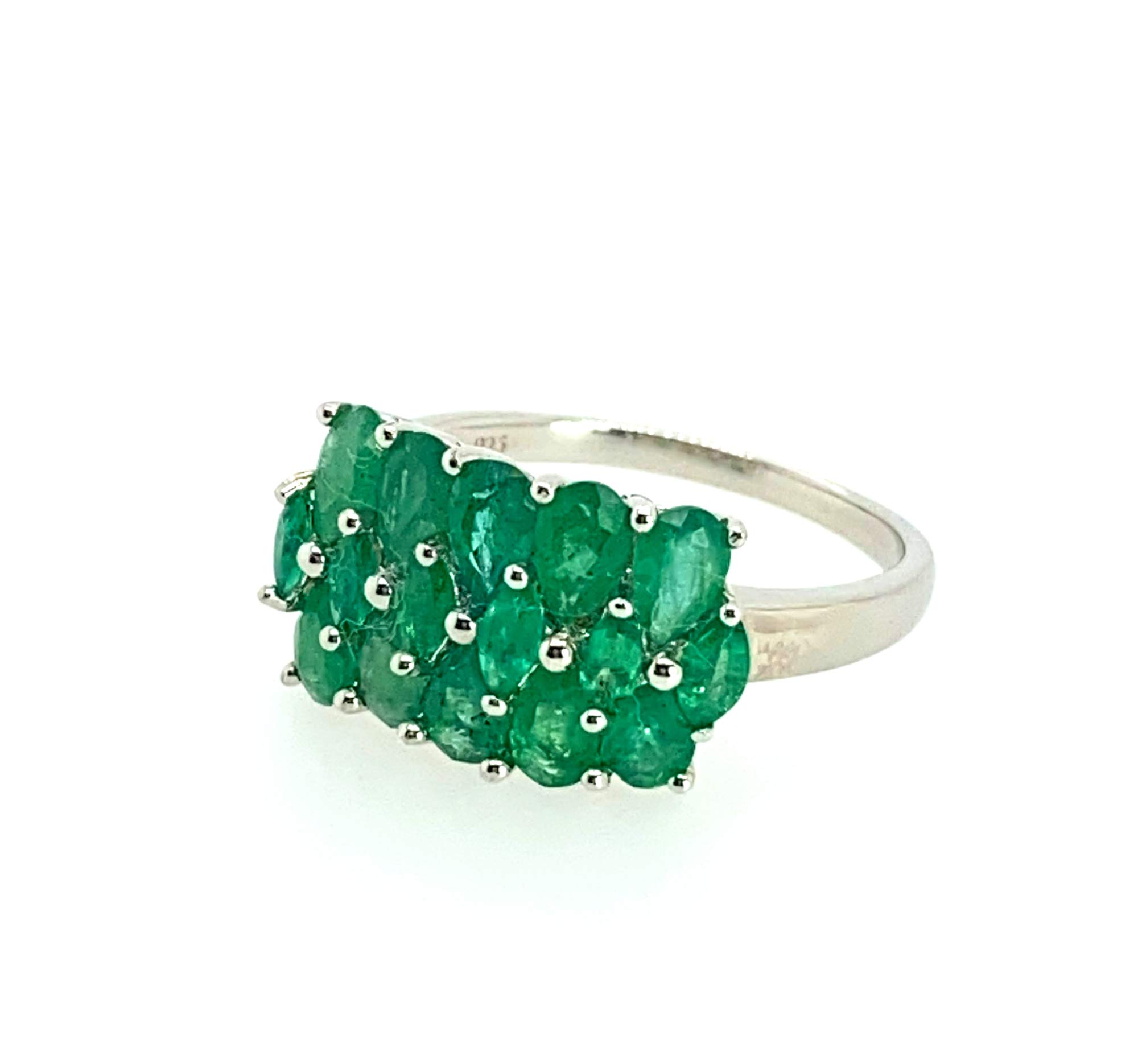 2.42 Carat Emerald 925 Sterling Silver Ring for Women - Elegant Jewelry Gift for Her, Perfect for Anniversaries, Birthdays & Special Occasions
