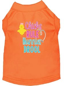 Chicks Rule Screen Print Dog Shirt - Cute Graphic Pet Tee in Multiple Colors - Perfect for Dog Lovers & Pet Birthday Parties