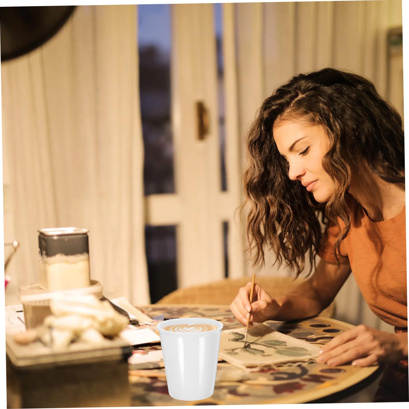 10 Pack CANIGHT Ceramic Paper Cup Shaped Mugs - Snow Cone Cups, Chocolate Mugs, Tea Cups - White Ceramic Drinkware for Parties, Desserts & Hot Beverages - Perfect for Ice Cream, Milkshakes & Coffee Shops