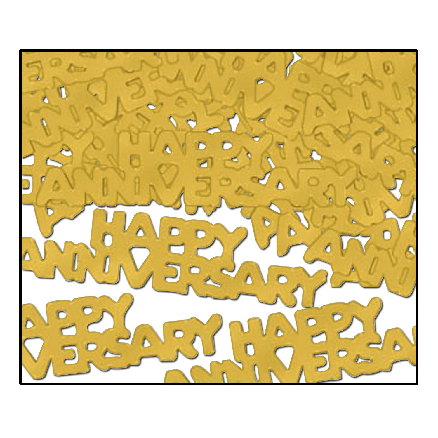 12 Pack Beistle Happy Anniversary Gold Confetti (0.5 Oz/Pkg) - Perfect for Anniversary Parties, Wedding Celebrations & Special Events Decorations