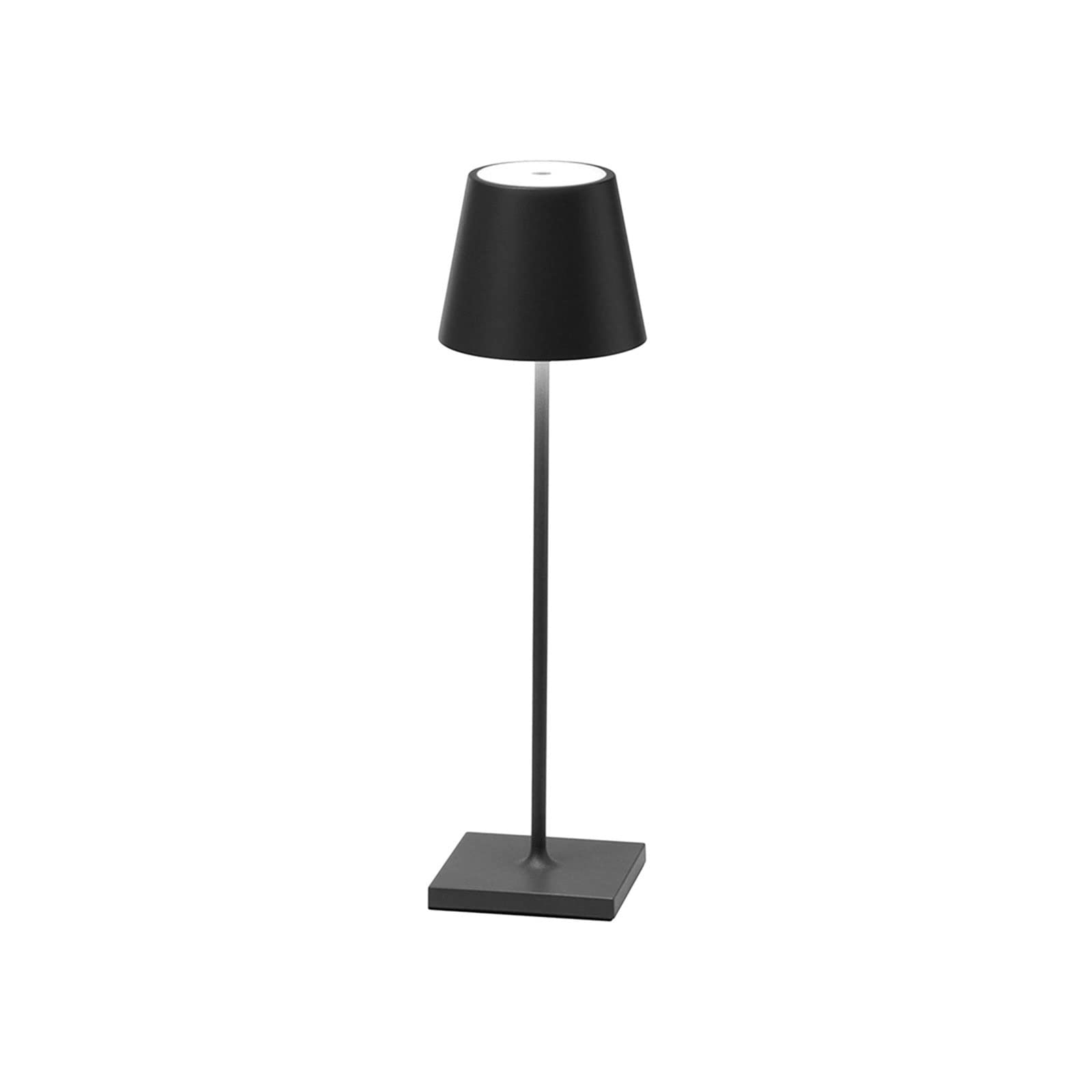 Rechargeable LED Table Lamp with Touch Dimming - Modern Metal Desk Lamp for Bedroom, Hotel, Restaurant & Office - Black Nightstand Lamp for Home Decor & Ambient Lighting