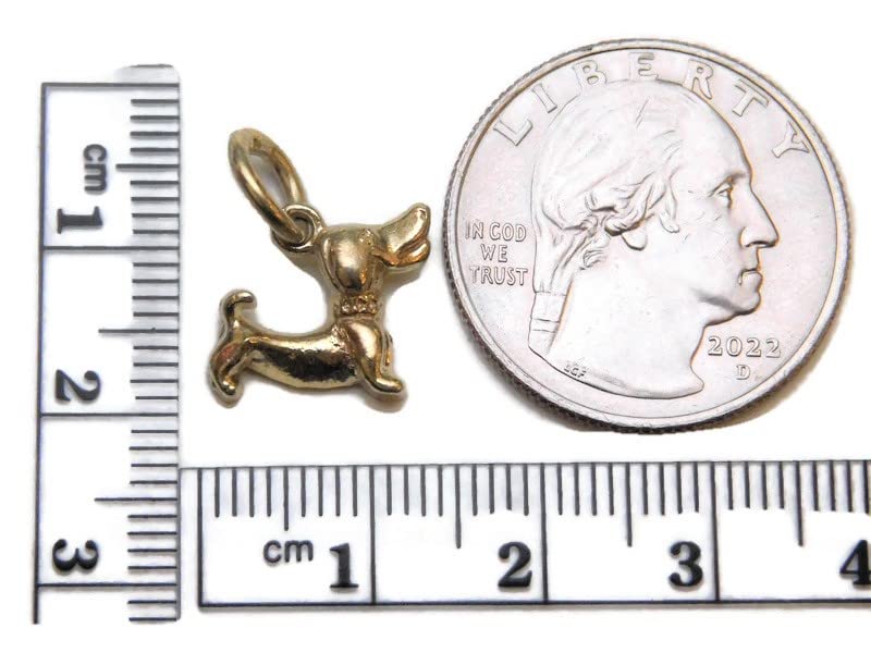 14k Yellow Gold Dachshund Dog Charm Pendant - Perfect for Necklaces, Bracelets & Pet Lover Gifts
