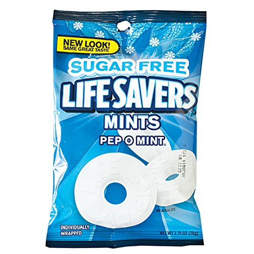 Life Savers Sugar Free Pep O Mint Mints 2.75 oz (78g) - Refreshing Breath Mints for On-the-Go, Office & After Meals