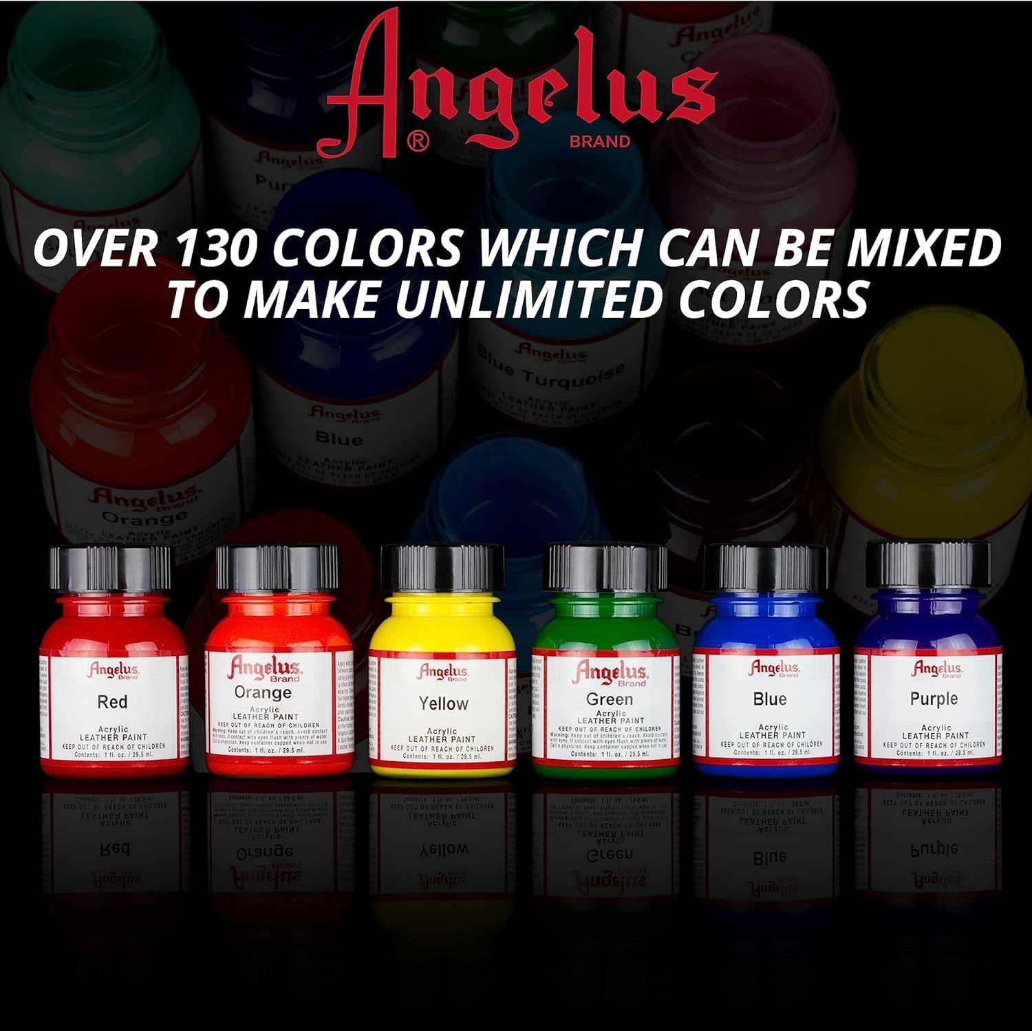 Angelus Acrylic Leather Paint - 1 Fl Oz Bottle for Shoes, Bags & DIY Crafts - High-Quality, Fast-Drying Paint for Leather Repair & Customization - Perfect for Sneakers, Jackets & Accessories