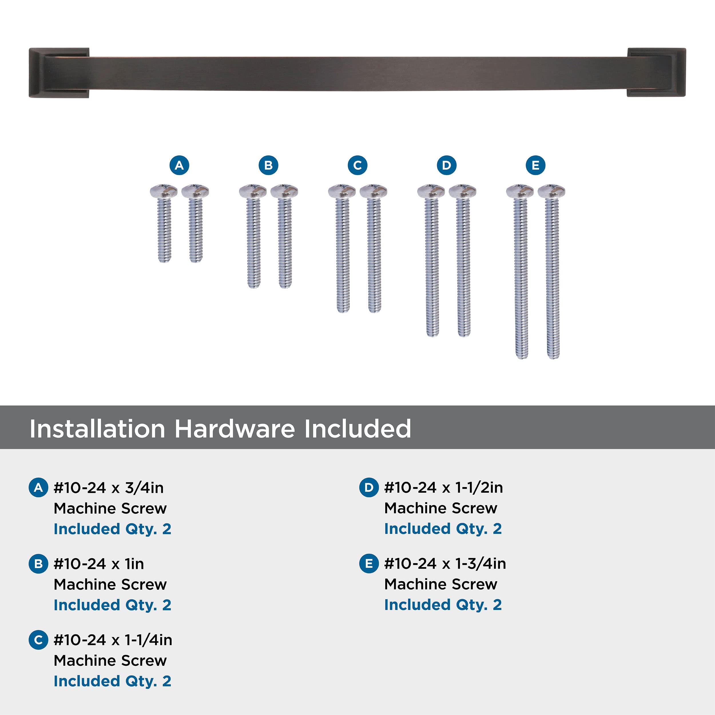Amerock Appliance Pull - Oil Rubbed Bronze 18 Inch (457mm) Center to Center Drawer Handle - Candler Cabinet Hardware (1 Pack) - Perfect for Kitchen Cabinets, Bathroom Vanities & Furniture Upgrades