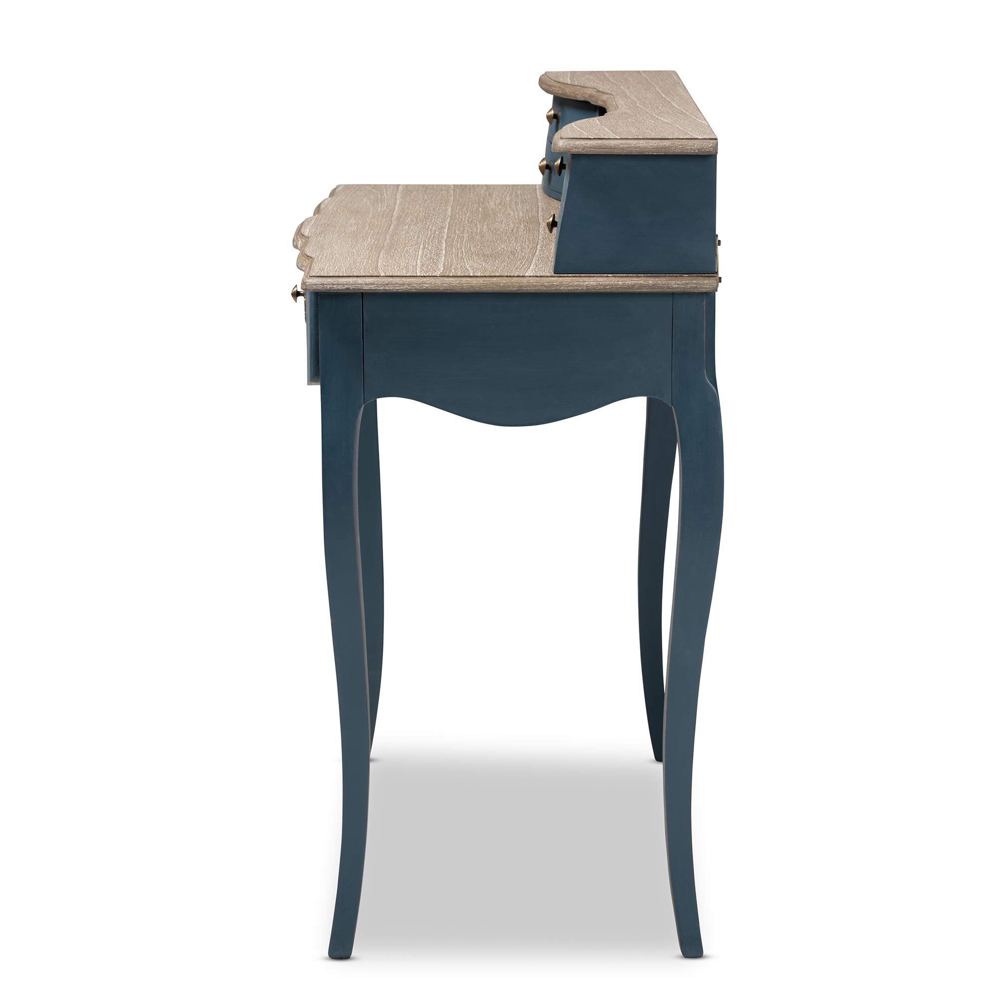 Baxton Studio Desk Blue Oak - Perfect for Home Office & Workspace