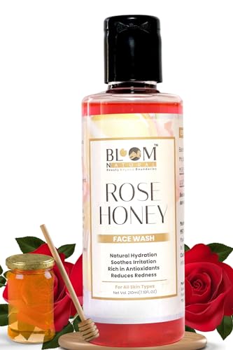 Bloom Natural Rose Honey Herbal Face Wash for All Skin Types - Deep Cleansing, Oil Control & Skin Refreshing Formula (210ml) | Gentle Daily Cleanser for Acne-Prone, Oily & Sensitive Skin | Perfect for Morning & Night Skincare Routine