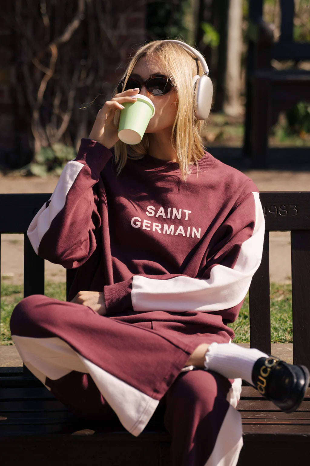 Saint Germain Red Wine Knit Sweatshirt for Women - Cozy Pullover Sweater with Elegant Wine Color - Perfect for Fall Fashion, Casual Outings & Wine Tasting Events
