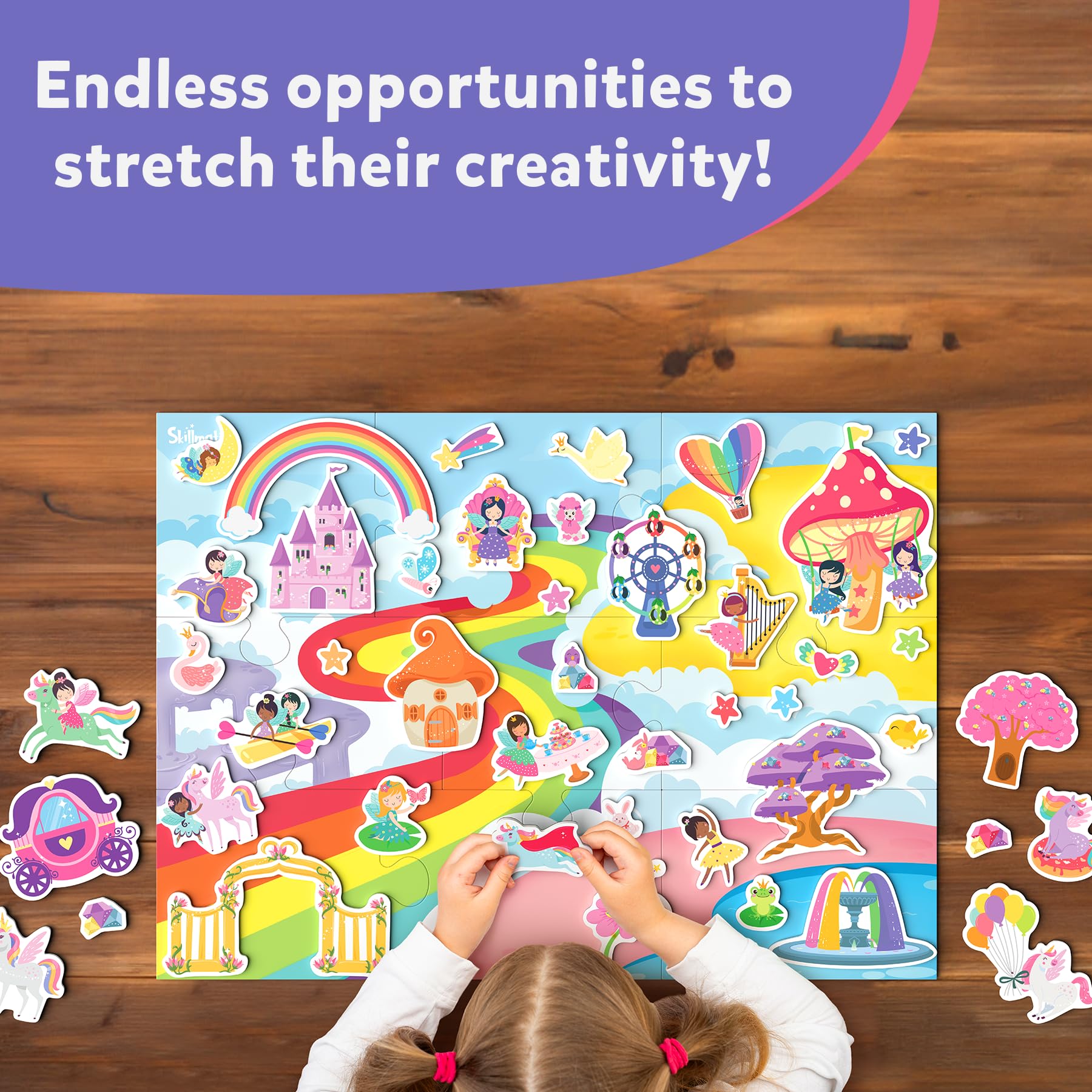 Magnetopia Princess Unicorn Toy Set - 40+ Magnetic Pieces for Kids Ages 3-7 | Pretend Play & Preschool Learning Gift