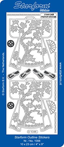 Ecstasy Crafts Sticker Kimono Black & Gold Decals - Perfect for Scrapbooking, Journaling, and DIY Home Decor