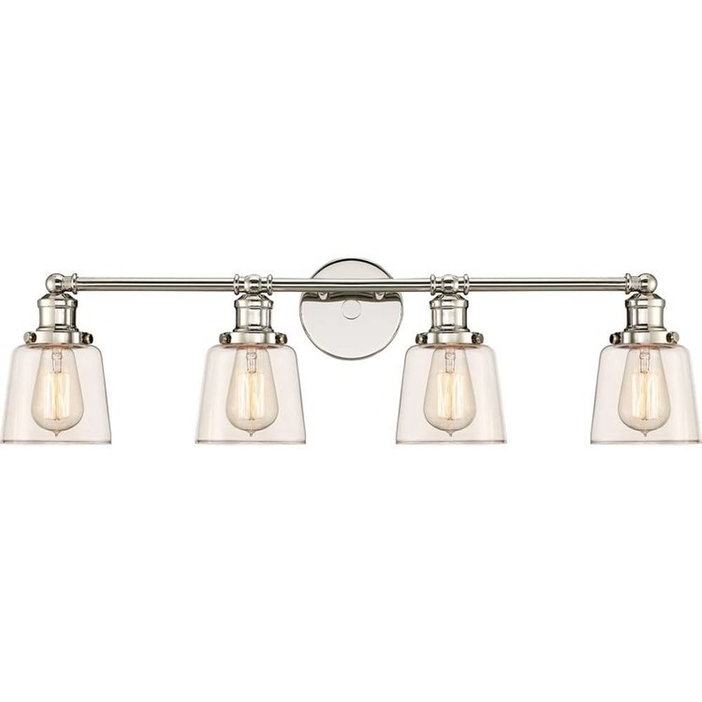 4-Light Transitional Extra Large Vanity Light - Damp Rated Bathroom Lighting Fixture - 71-Bel-2289396 - Perfect for Bathroom, Powder Room & Spa Decor