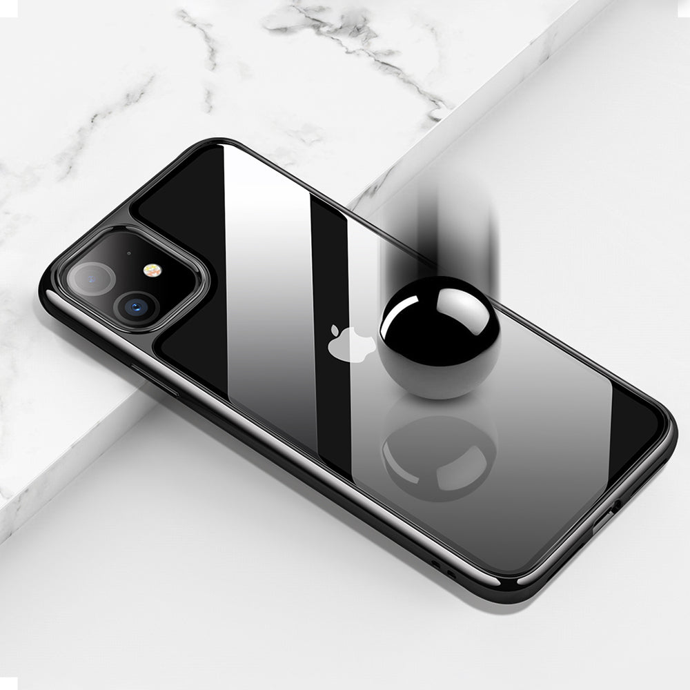 iPhone 11 Case 6.1 Inch - Unicorn Beetle GLASS Slim Clear Protective Cover (Black) | Shockproof & Scratch Resistant for Daily Use, Work & Outdoor Activities