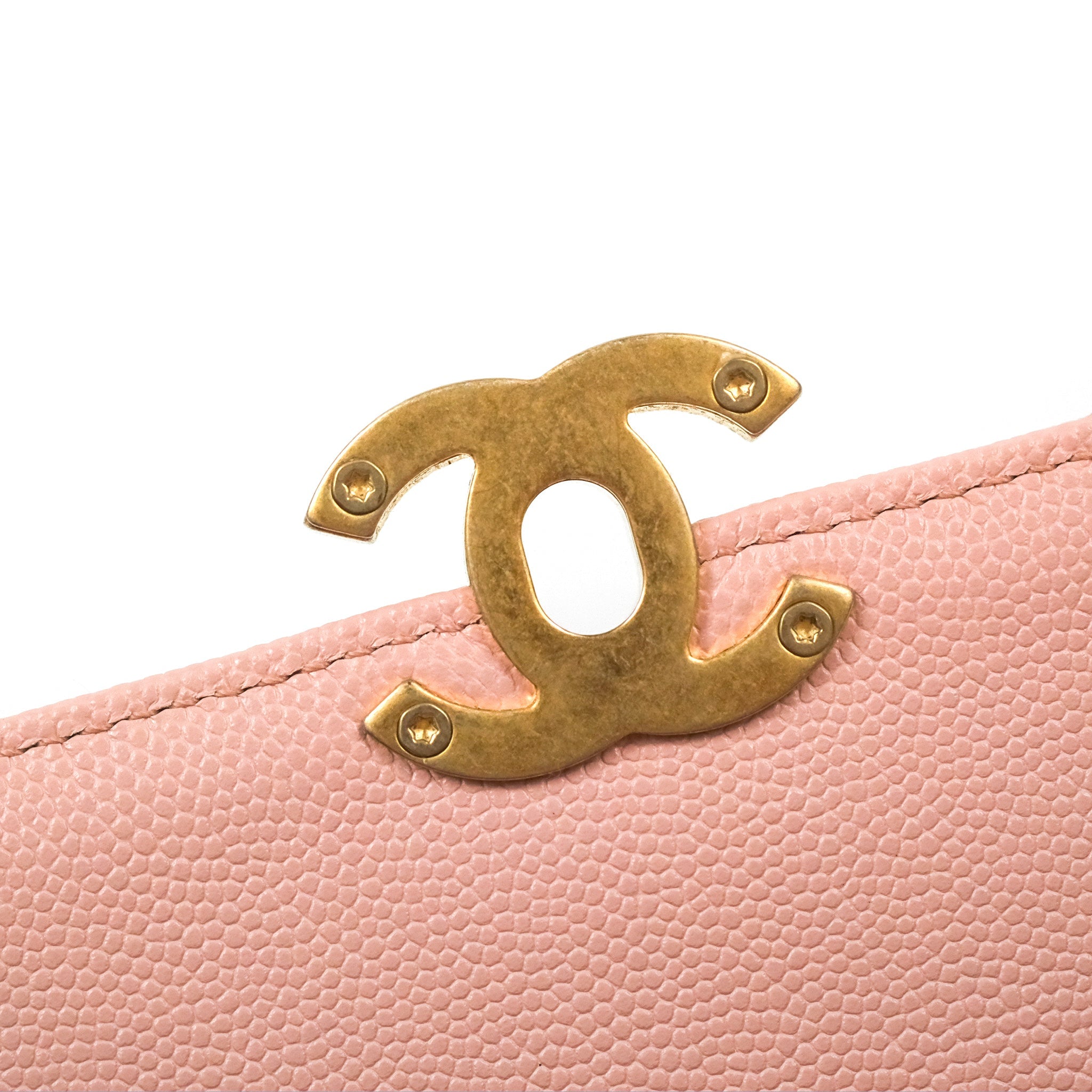 Chanel Carry Me Top Handle Flap Bag in Pink Caviar Leather with Aged Gold Hardware 23S Collection - Perfect for Date Nights, Parties & Special Occasions
