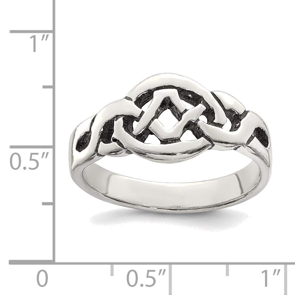 Bonyak Sterling Silver Antiqued Ring - Size 7 for Women's Fashion
