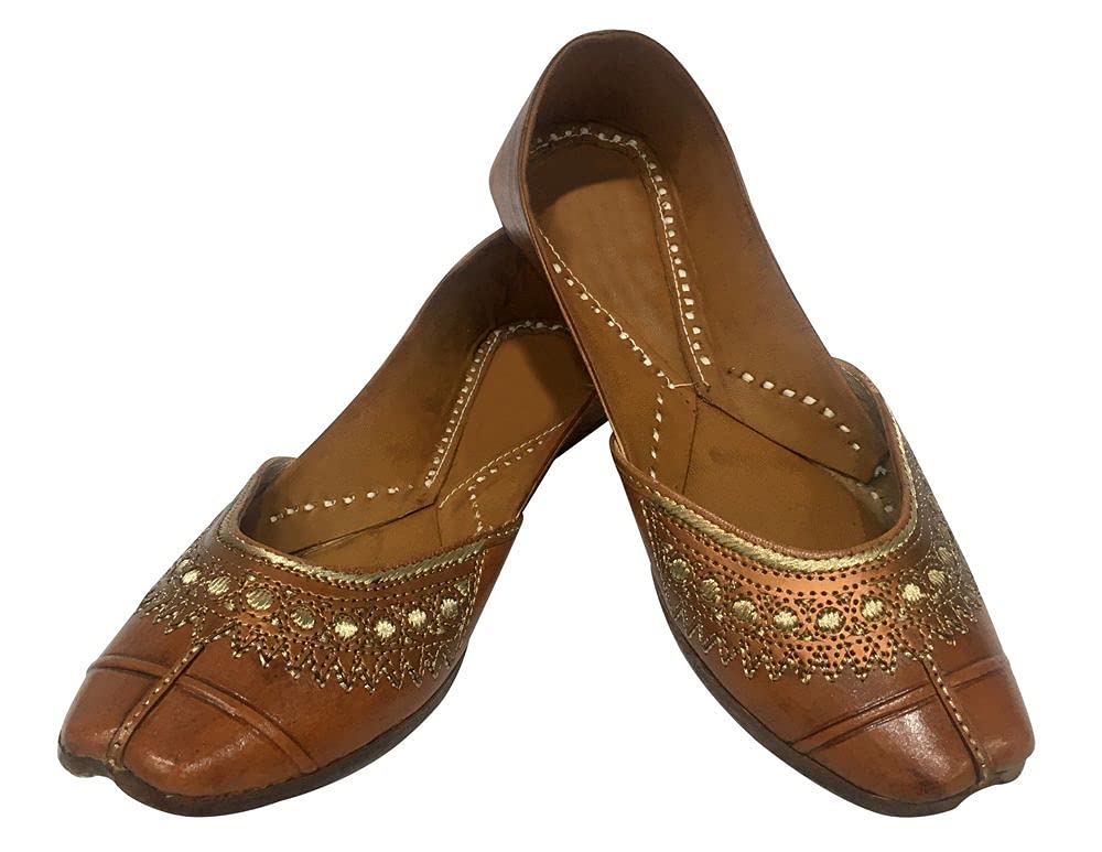 **Handmade Punjabi Jutti Khussa Leather Shoes - Traditional Indian Flip Flops & Loafers for Men & Women - Perfect for Weddings, Festivals & Casual Wear**