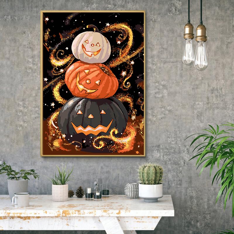 Halloween Paint by Numbers Kit for Adults Beginners - DIY Oil Painting Canvas 16