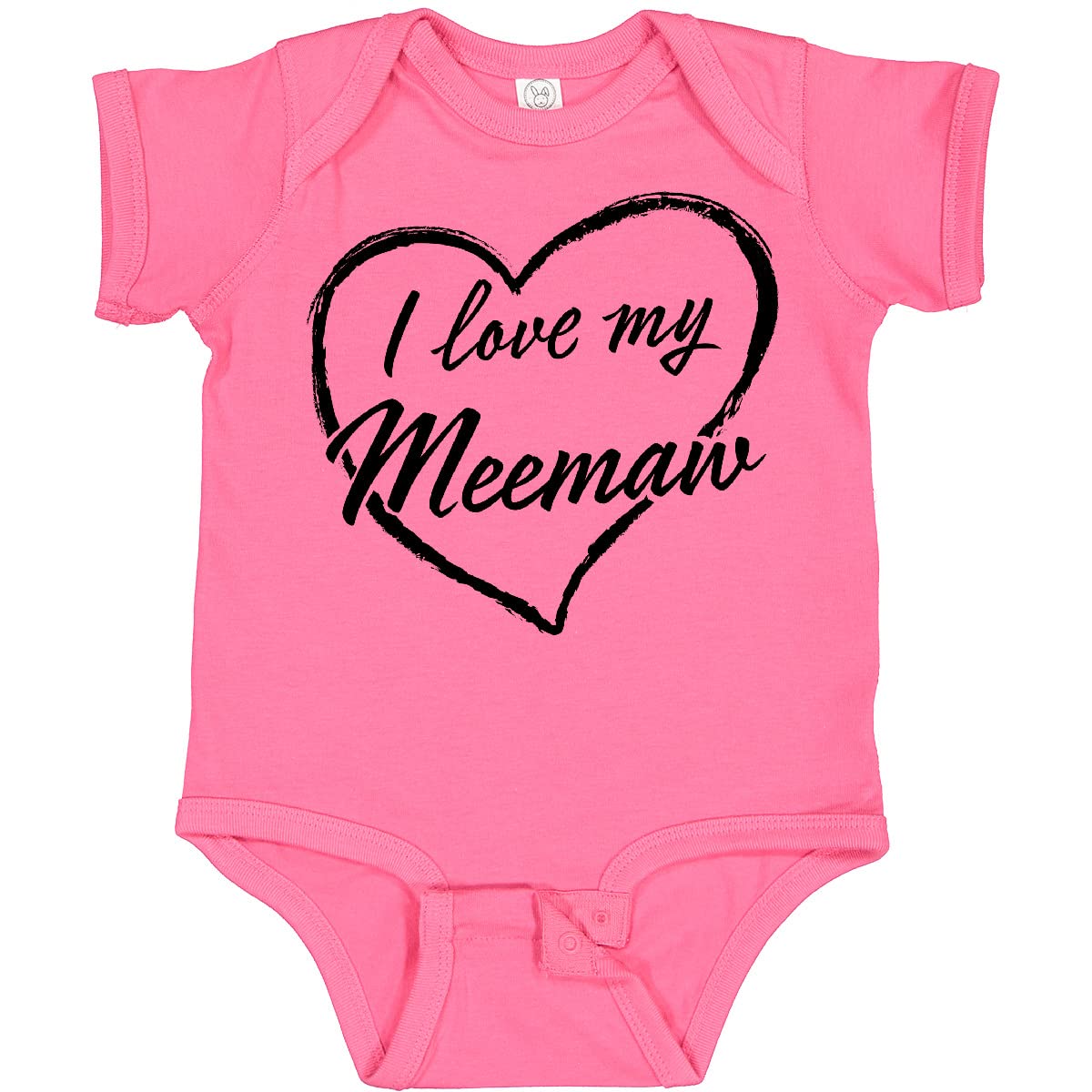 Inktastic I Love My Meemaw Black Chalk Heart Baby Bodysuit - Cute Grandmother-Themed Outfit for Infants & Toddlers | Perfect for Family Photos, Grandparents Day & Special Occasions