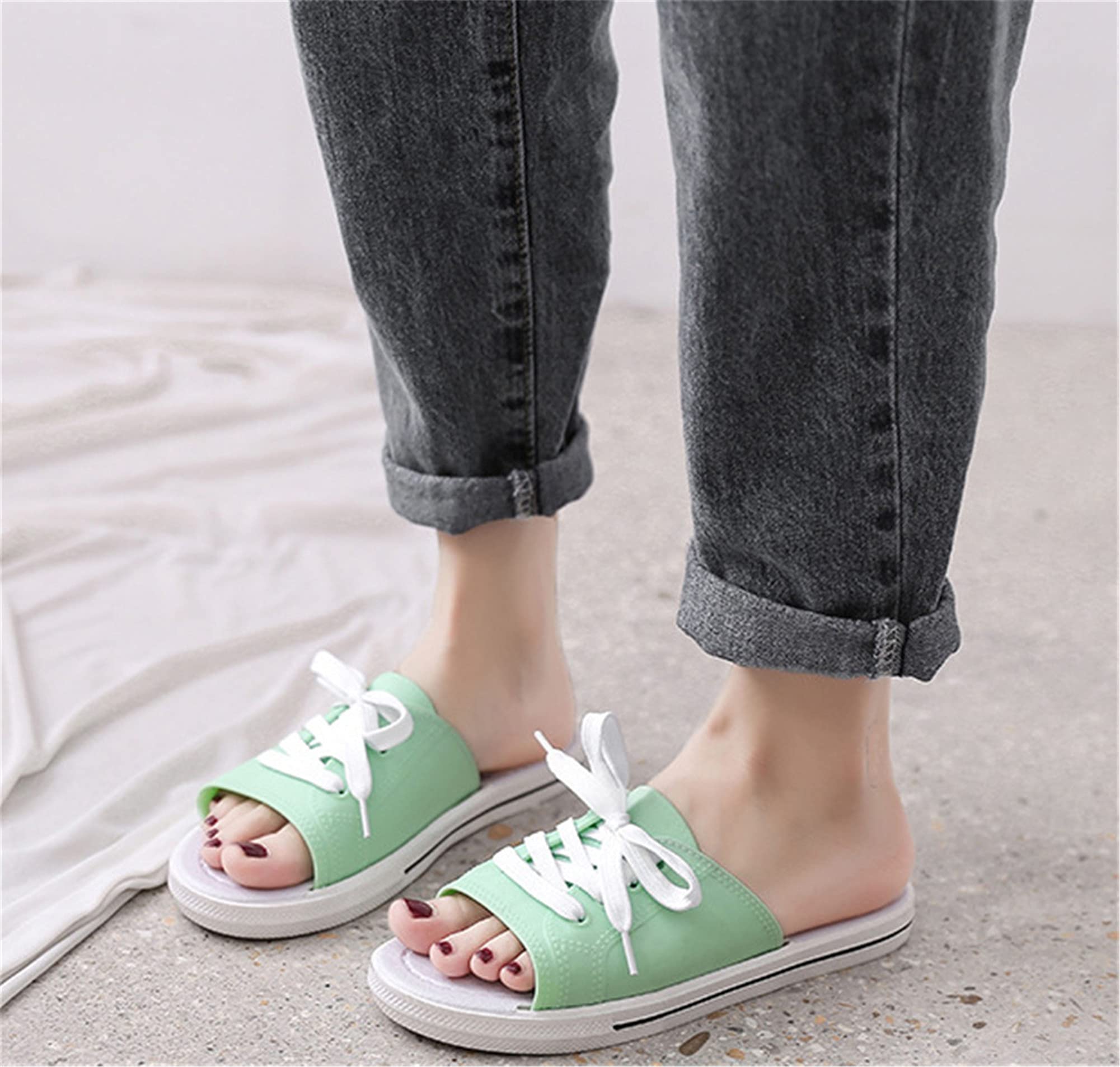 LANFIRE Comfortable Slippers for Women and Men - Soft Bathroom Sandals, Non-Slip Indoor/Outdoor Slide Slippers for Home, Spa, and Poolside Relaxation