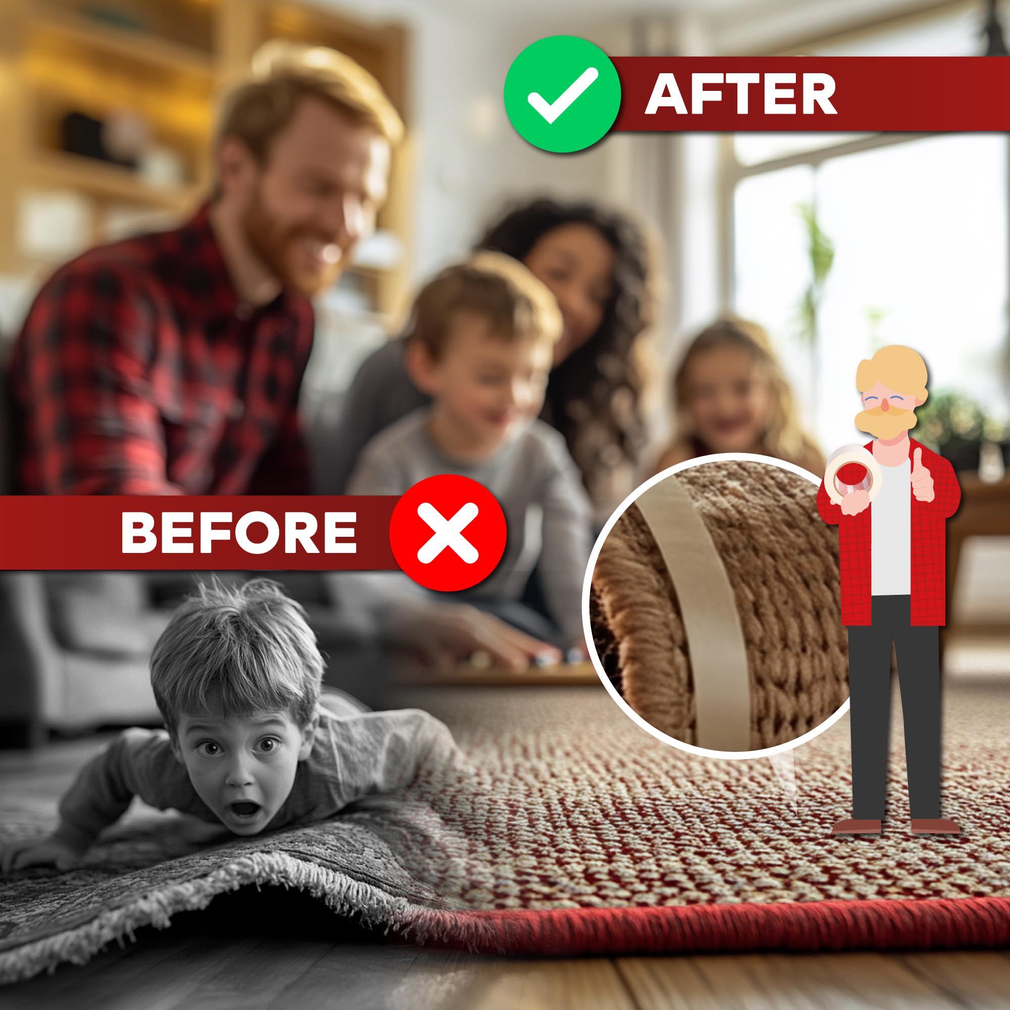 XFasten Heavy Duty Double Sided Carpet Tape 2