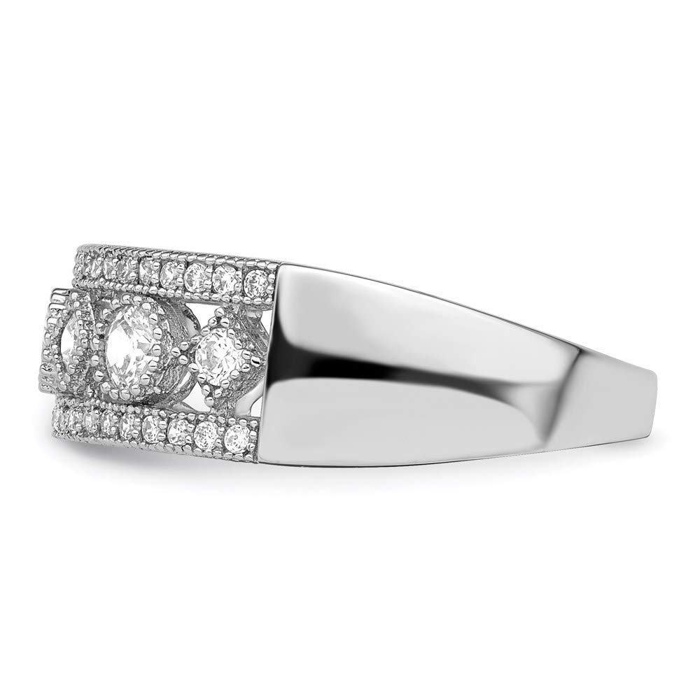 925 Sterling Silver Cubic Zirconia Brilliant Embers Ring for Women - Elegant Fine Jewelry Gift for Her, Perfect for Anniversaries, Birthdays & Special Occasions