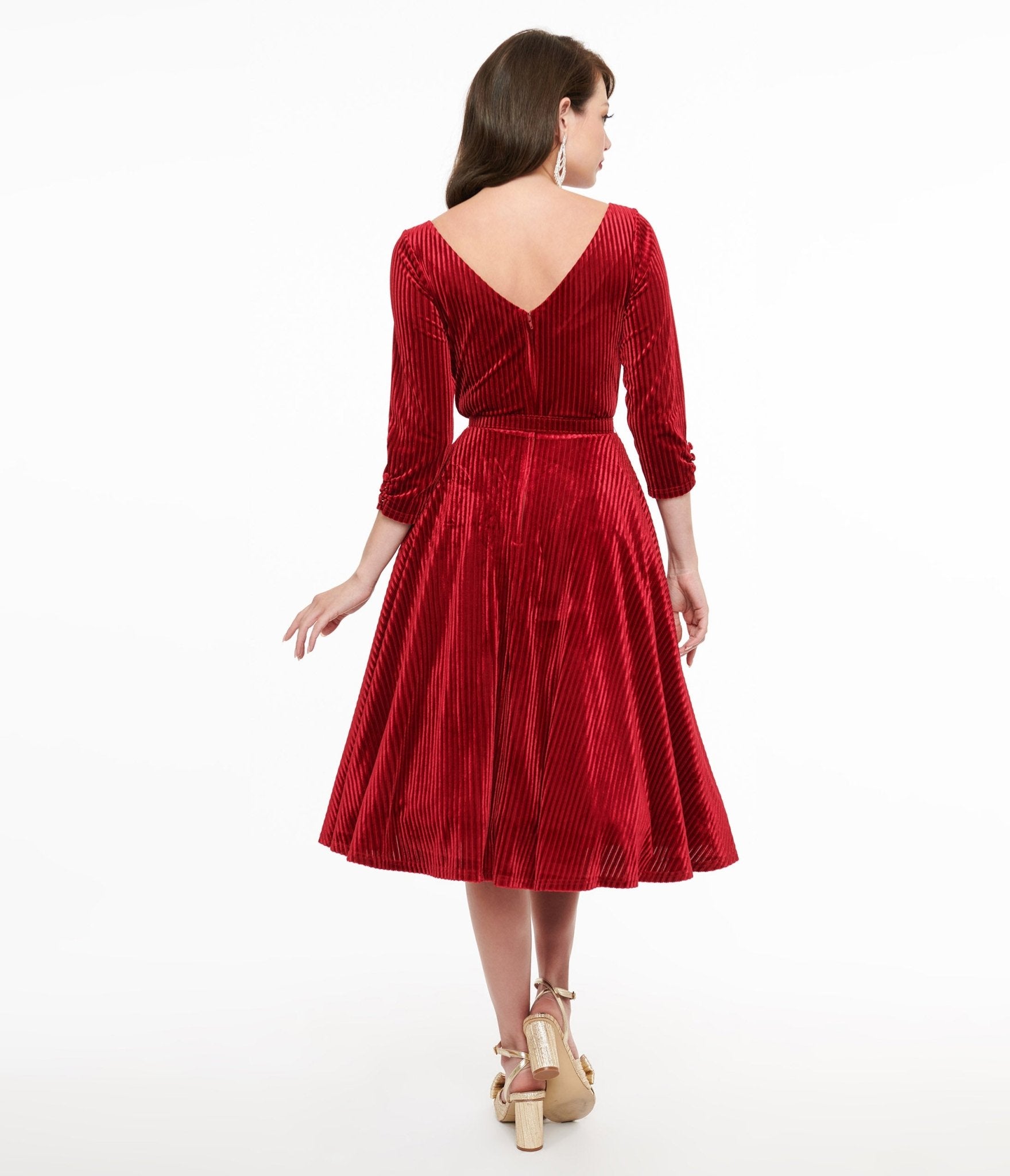 Vintage 1950s Burgundy Velvet Swing Dress - Retro 50s Style Cocktail Party Dress with Textured Fabric for Women, Perfect for Evening Events, Weddings & Special Occasions