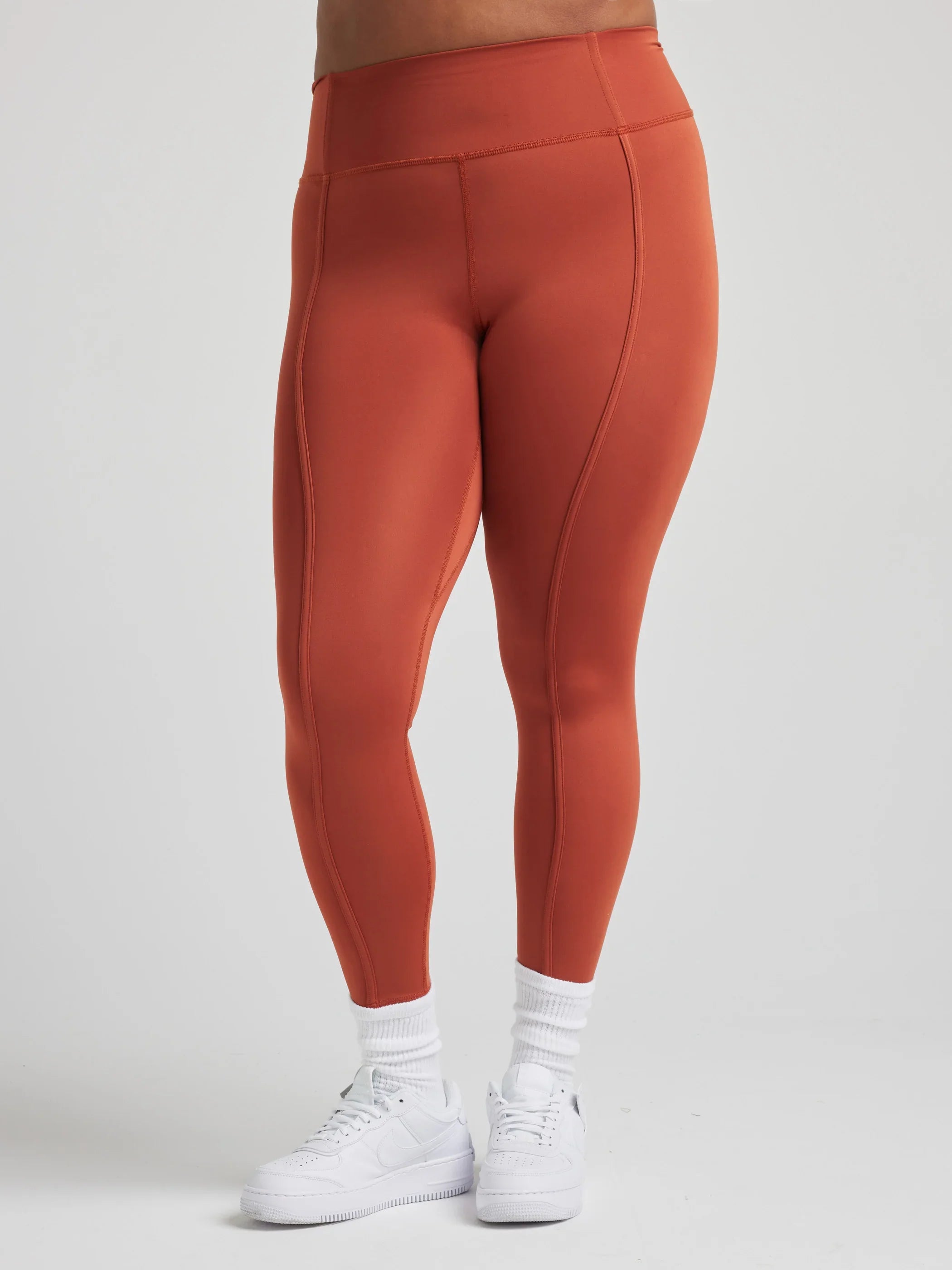 Contour 7/8 High-Waist Yoga Leggings for Women - Baked Clay Color | Workout, Running, Gym & Lounge Wear